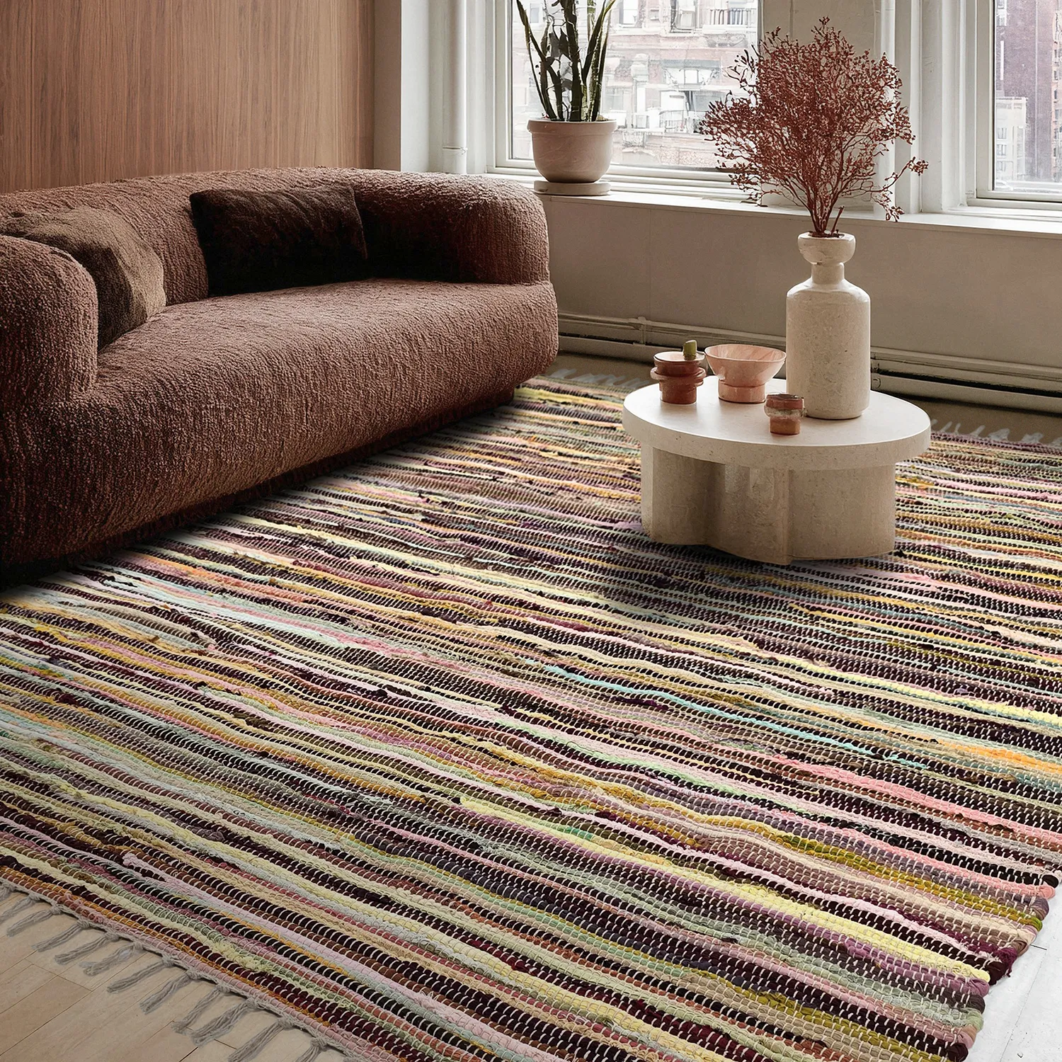 Rongyszőnyeg - Happy (sárga/multi)