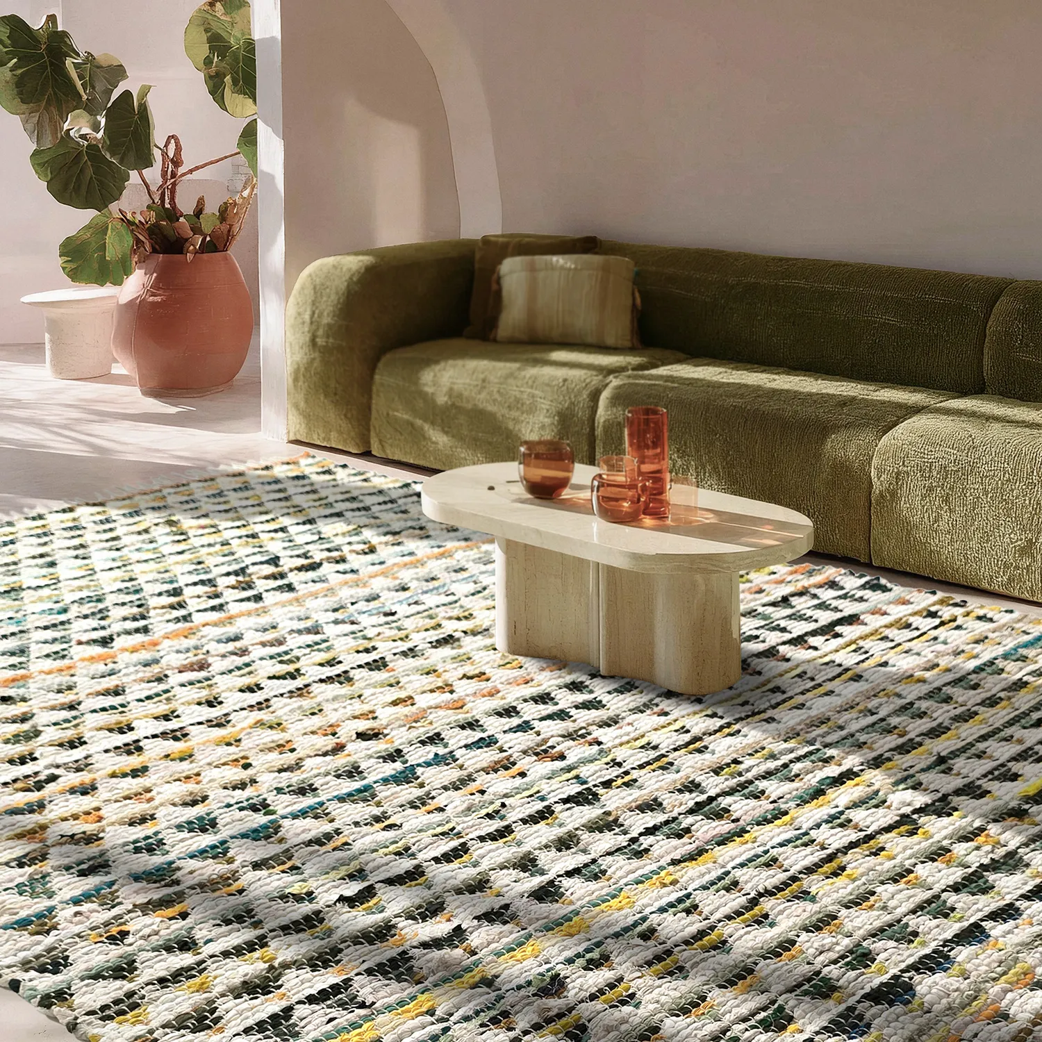 Rongyszőnyeg - Lindby (sárga/multi)