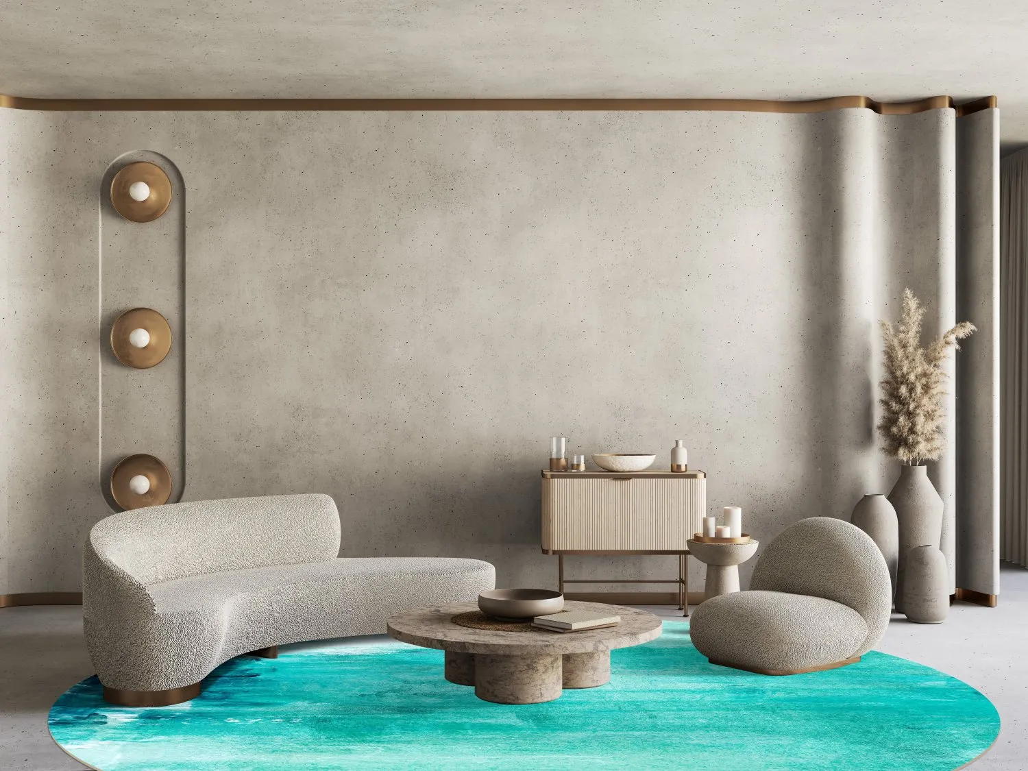 Kerek szőnyeg - Jolie (türkiz)