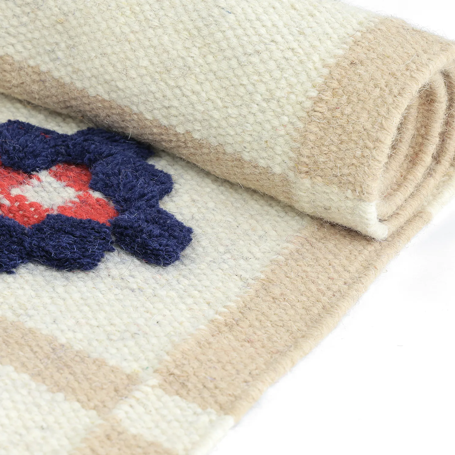 Gyapjúszőnyeg - Lausanne Flatweave Tufted Premium (fehér/bézs)