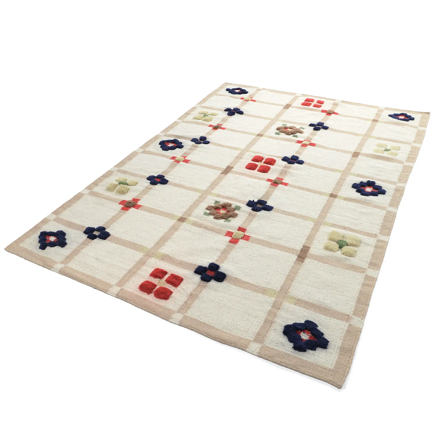 Gyapjúszőnyeg - Lausanne Flatweave Tufted Premium (fehér/bézs)