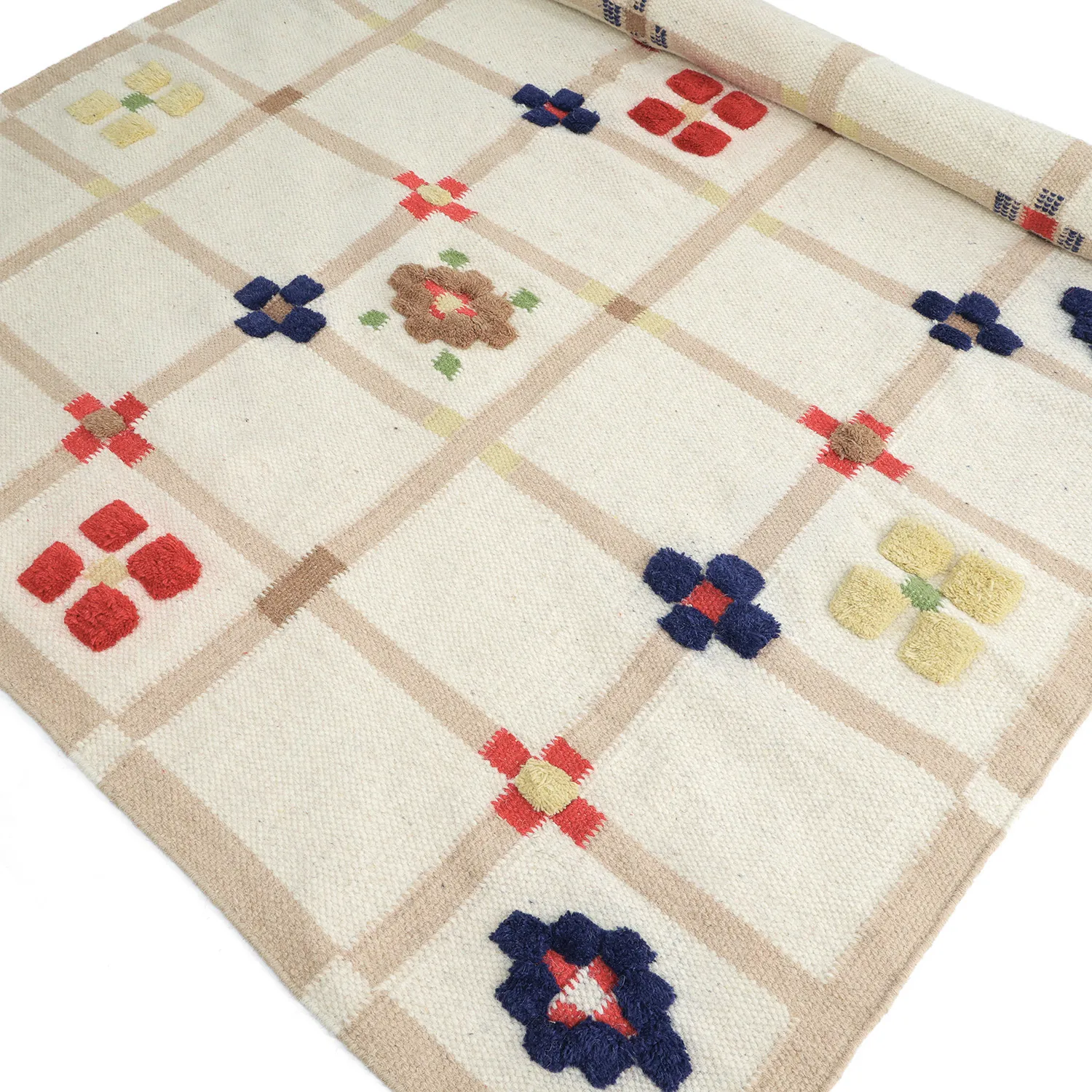 Gyapjúszőnyeg - Lausanne Flatweave Tufted Premium (fehér/bézs)