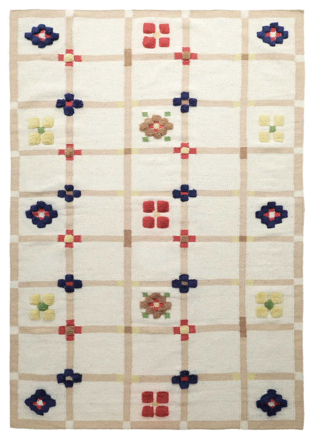 Gyapjúszőnyeg - Lausanne Flatweave Tufted Premium (fehér/bézs)