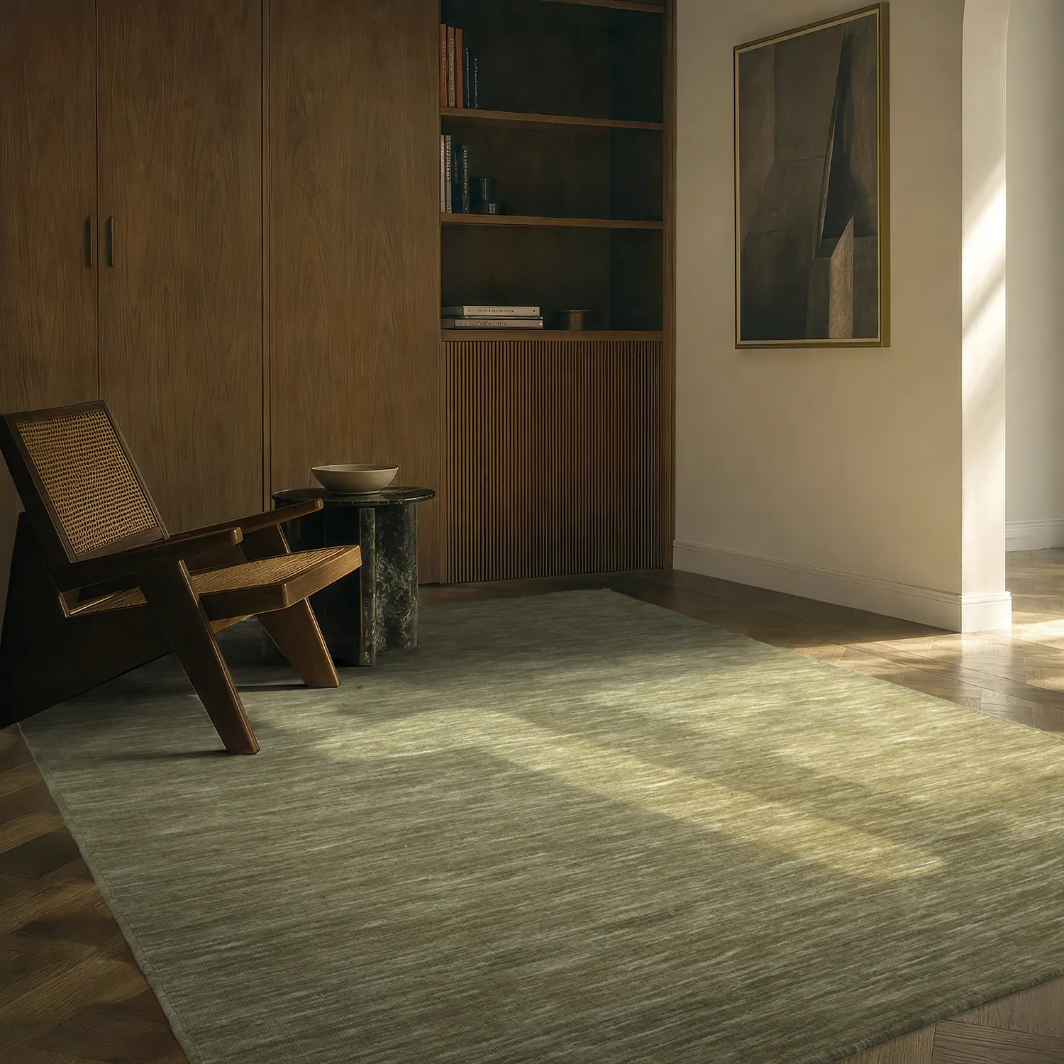 Gyapjúszőnyeg - Charonne Flat Handloom Wool Premium (zöld)