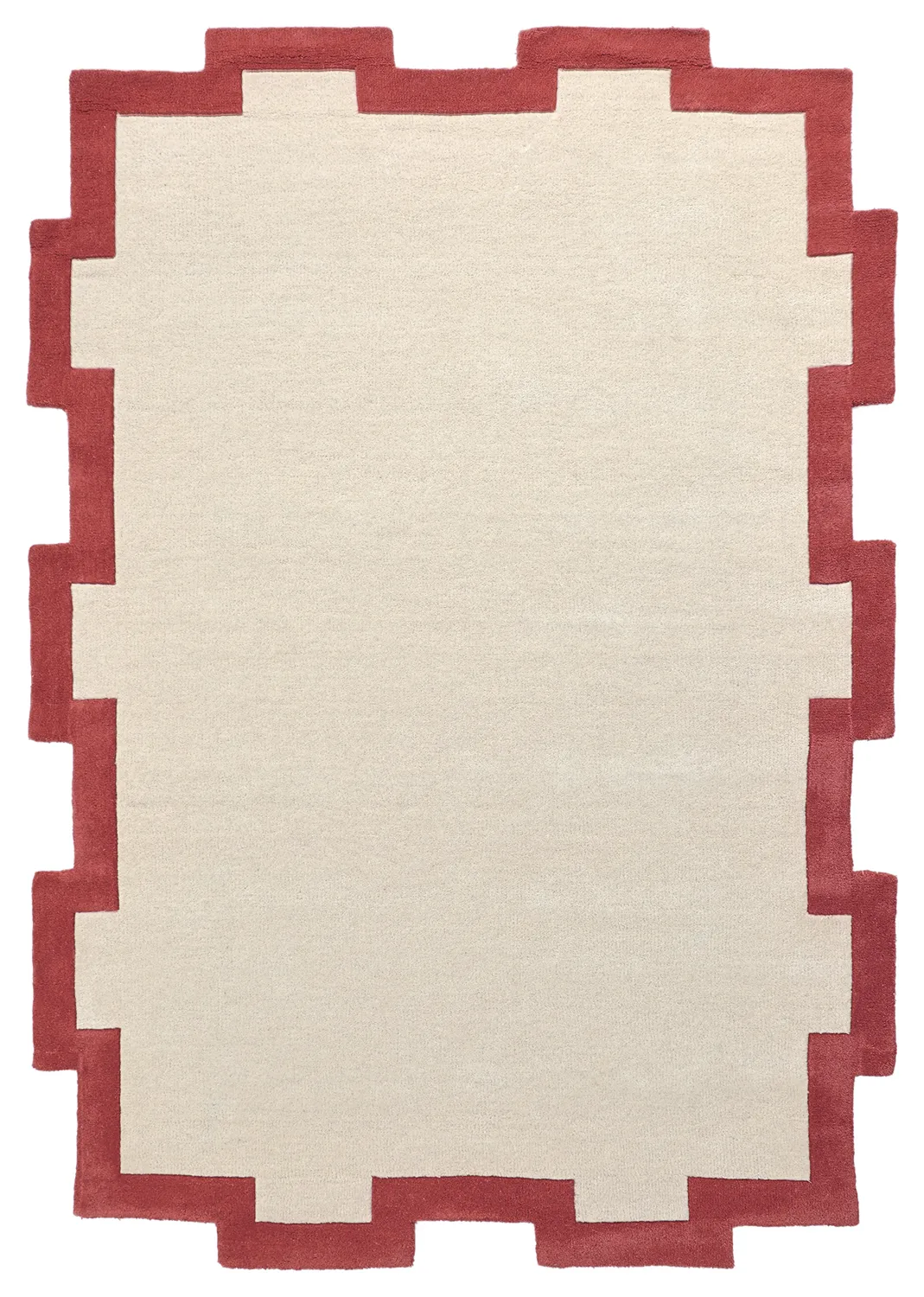 Gyapjúszőnyeg - Agra Hand Tufted Wool Premium (krém/piros)