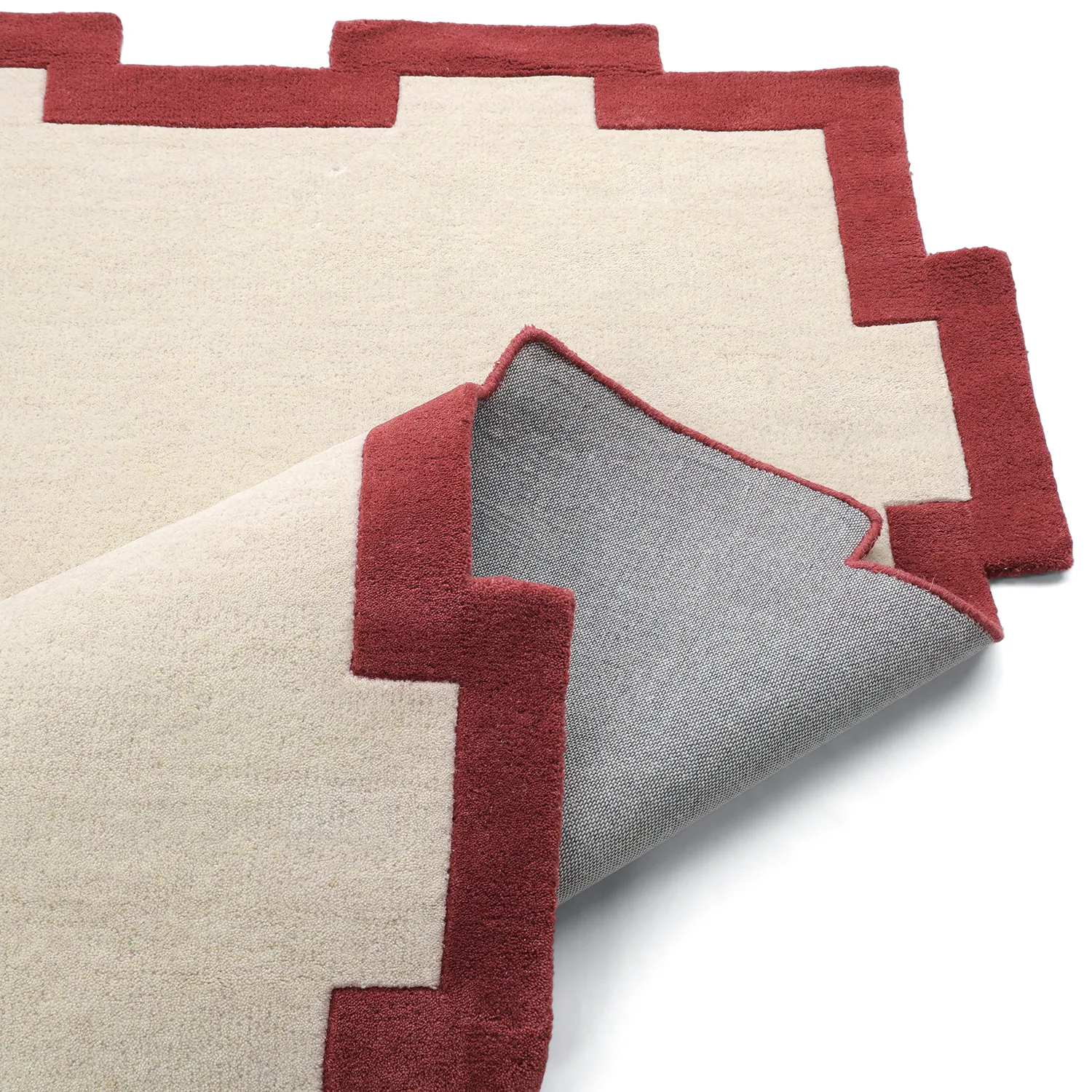 Gyapjúszőnyeg - Agra Hand Tufted Wool Premium (krém/piros)