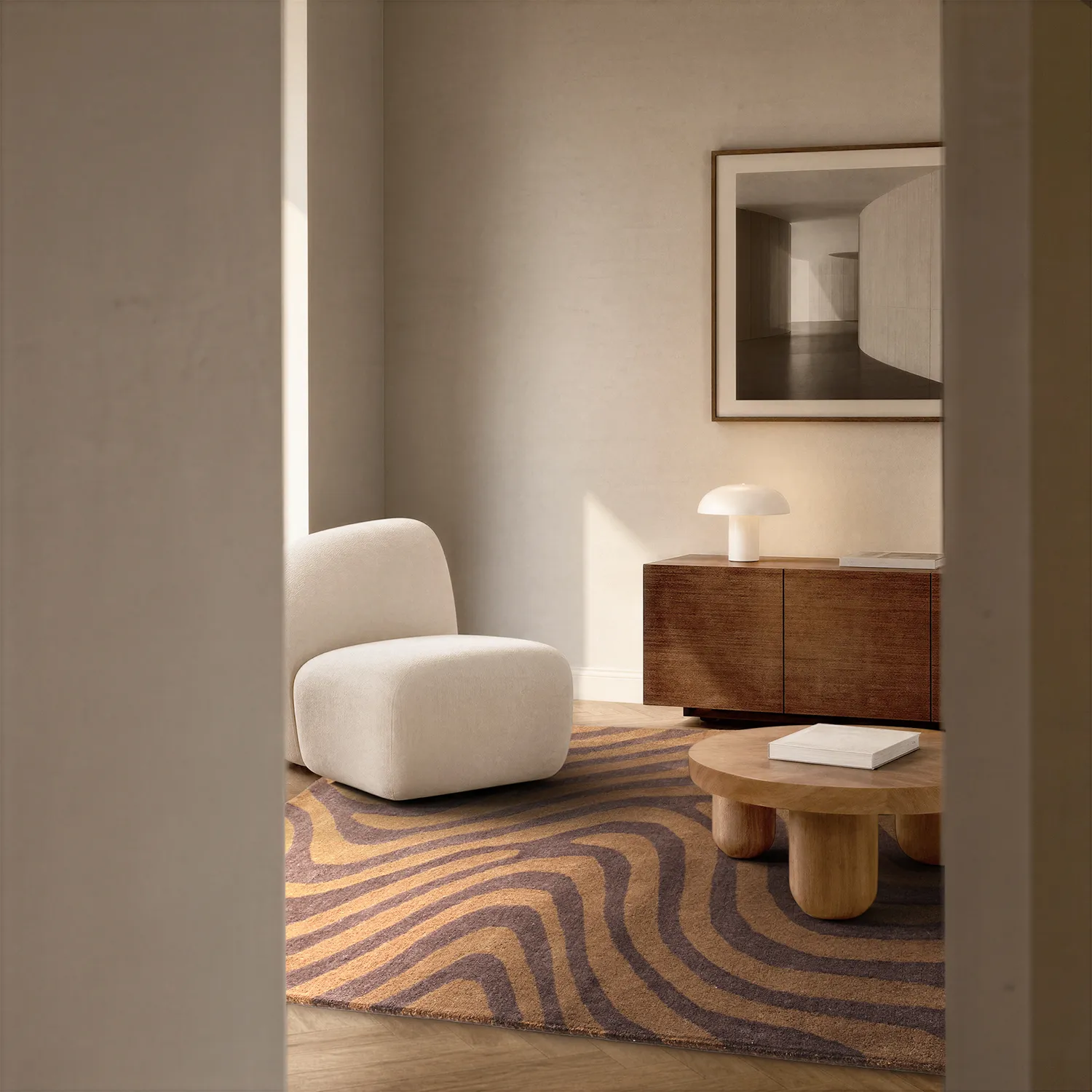 Gyapjúszőnyeg - Aiz Hand Tufted Wool Premium (barna)