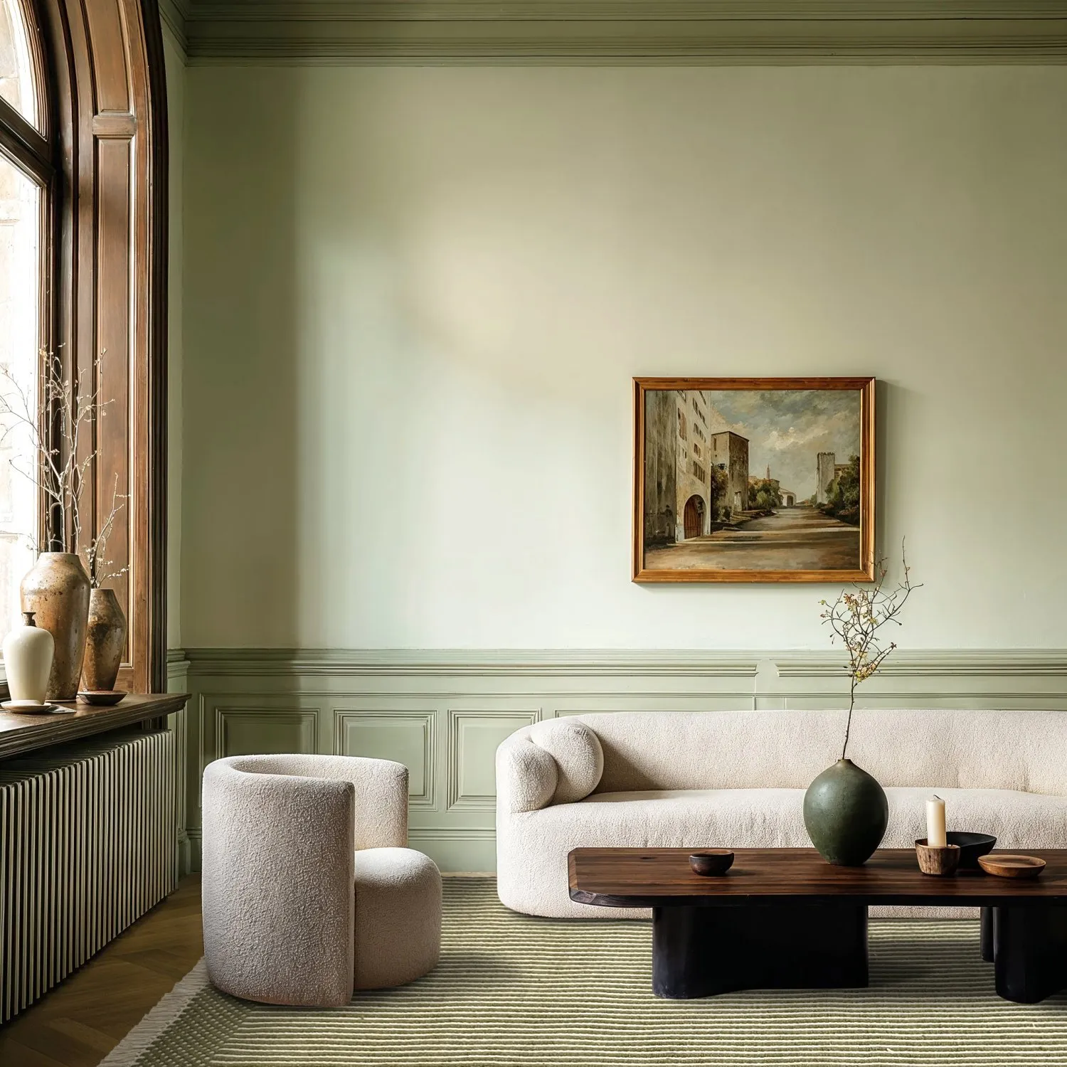 Gyapjúszőnyeg - Arbil (zöld/fehér)