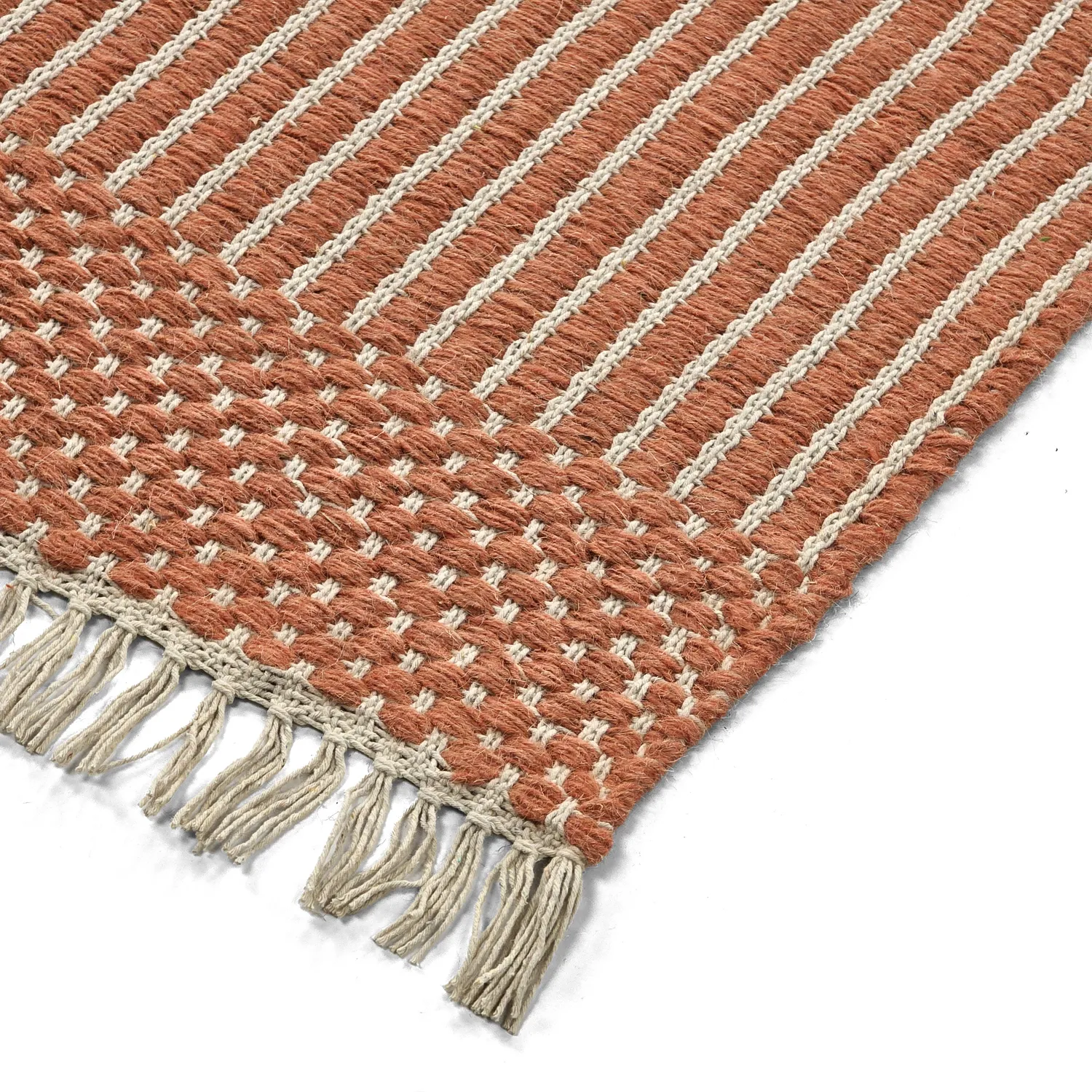 Gyapjúszőnyeg - Arbil (terrakotta/fehér)
