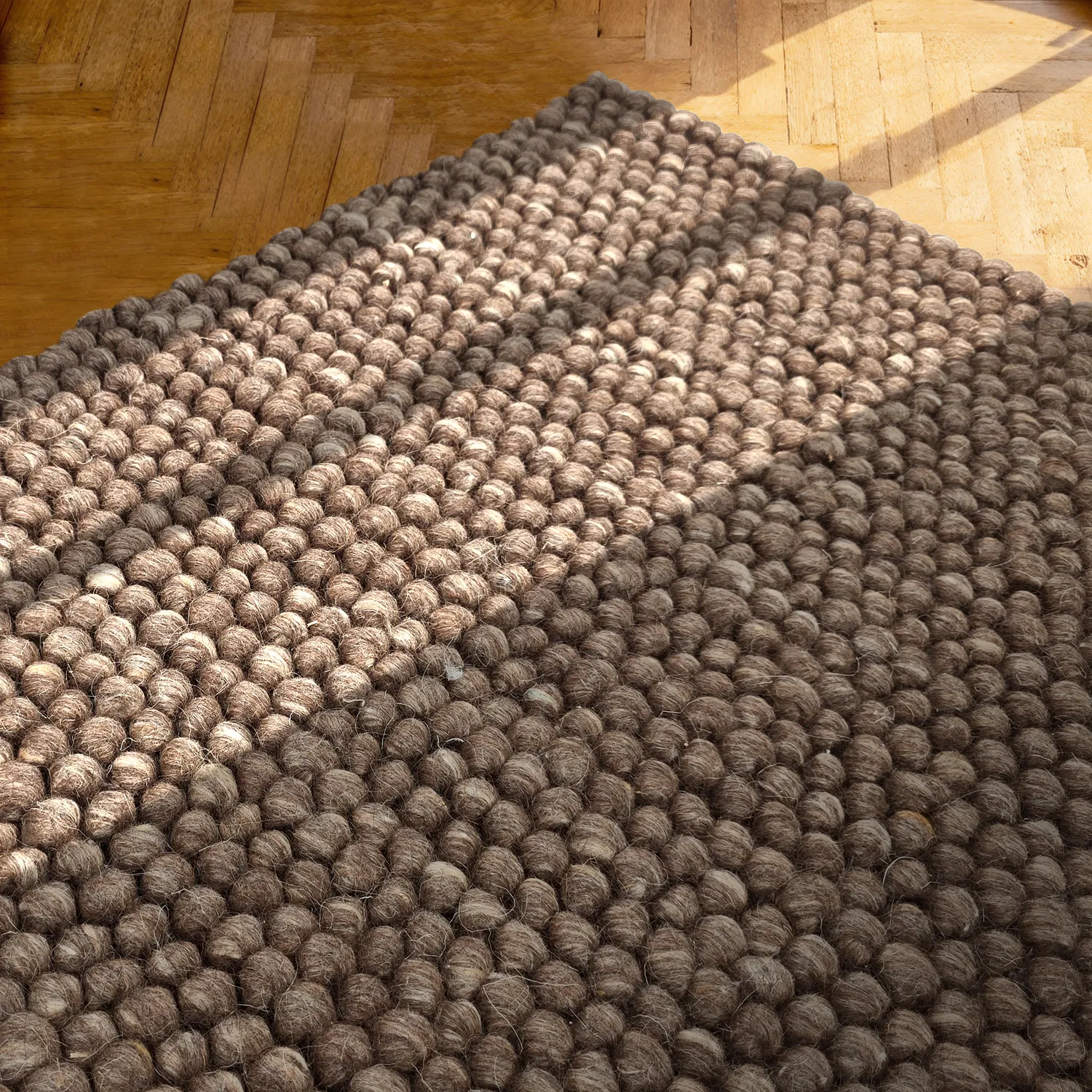 Gyapjúszőnyeg - Avafors Wool Bubble (barna/bézs)