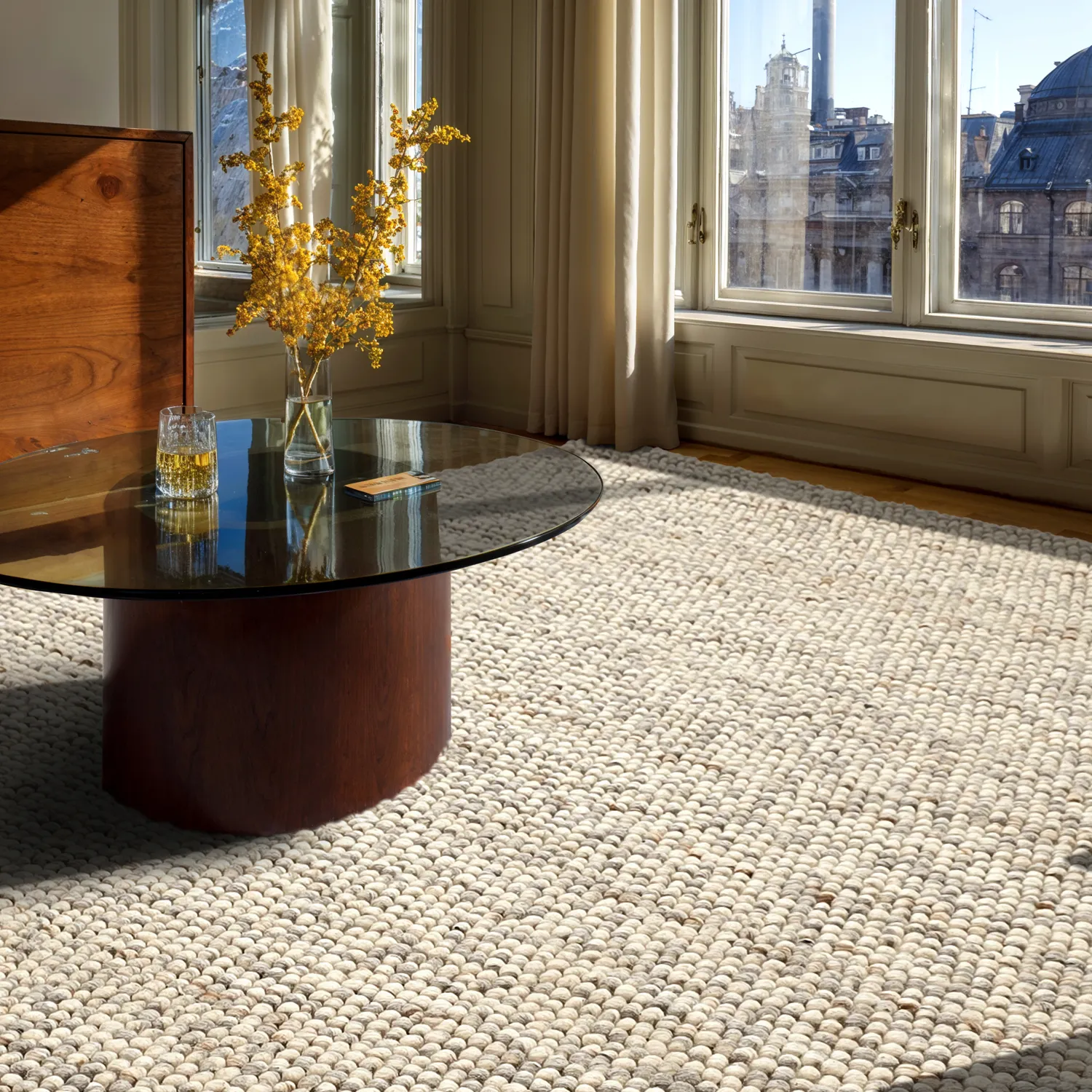 Gyapjúszőnyeg - Avafors Wool Bubble (szürke/bézs)