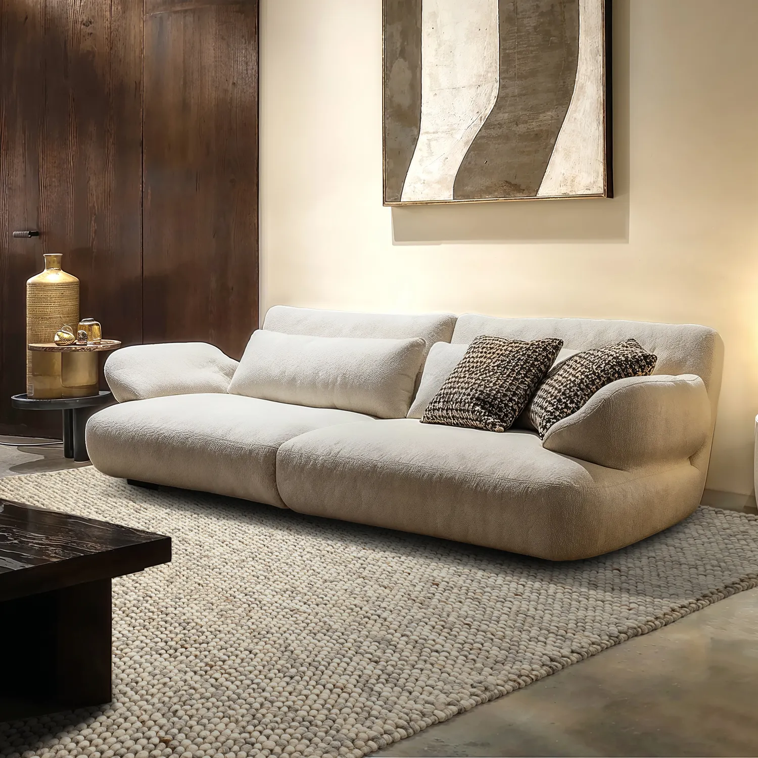 Gyapjúszőnyeg - Avafors Wool Bubble (szürke/bézs)