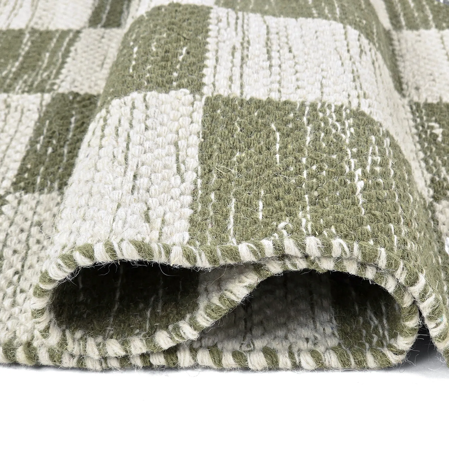 Gyapjúszőnyeg - Dundee (zöld/fehér)