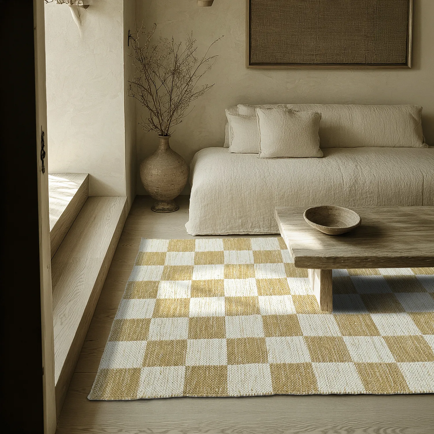 Gyapjúszőnyeg - Dundee (sárga/fehér)