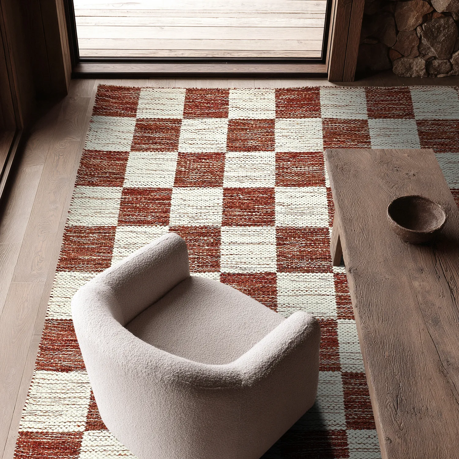 Gyapjúszőnyeg - Dundee (piros/fehér)