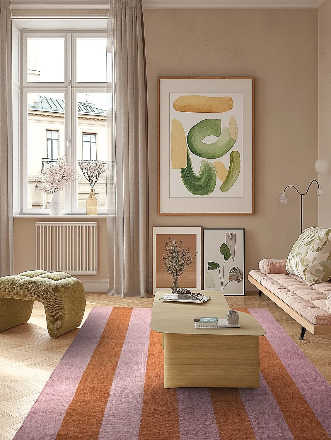 Gyapjúszőnyeg - Garine (narancssárga/rózsaszín)