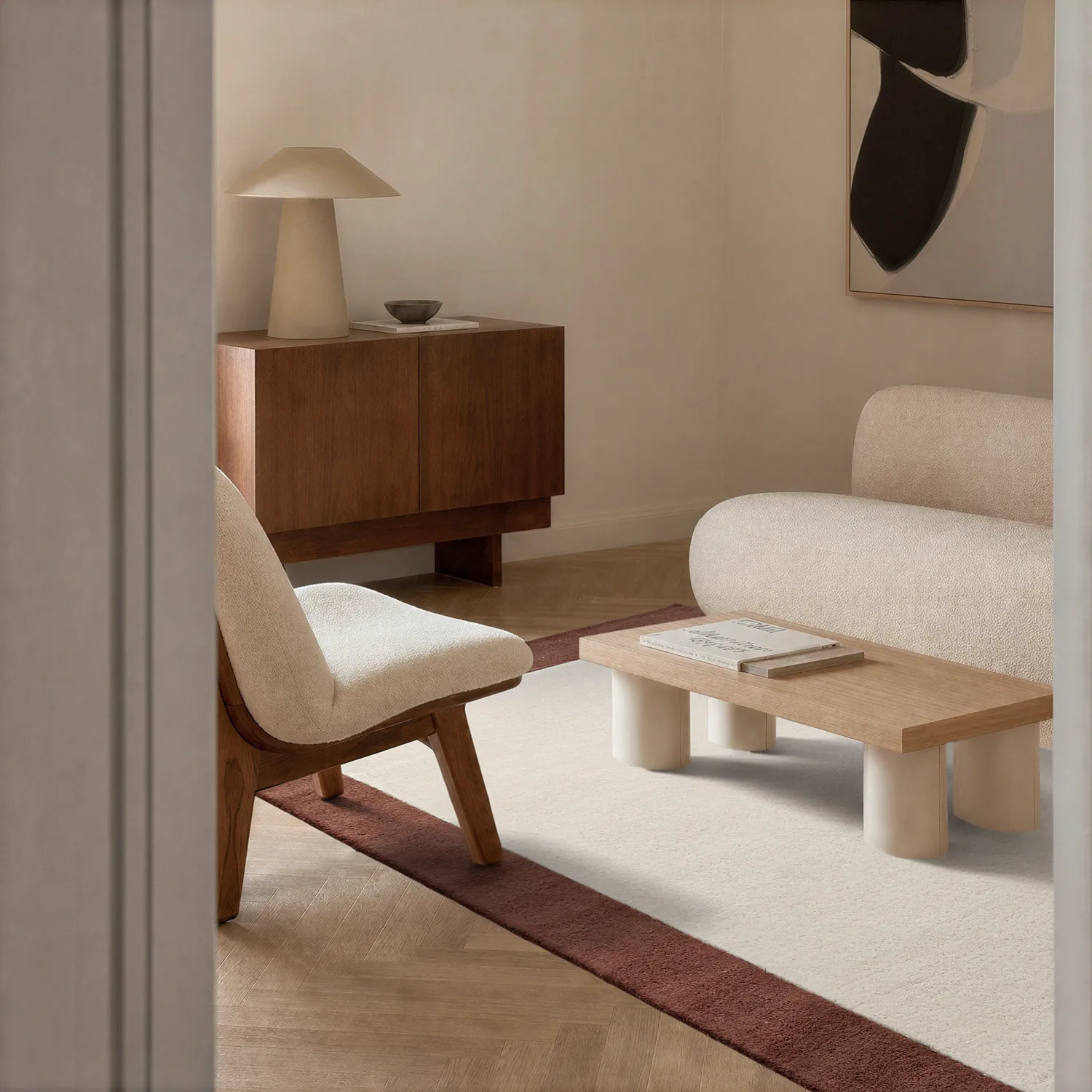 Gyapjúszőnyeg - Gaya Hand Tufted Wool Premium (krém/barna)
