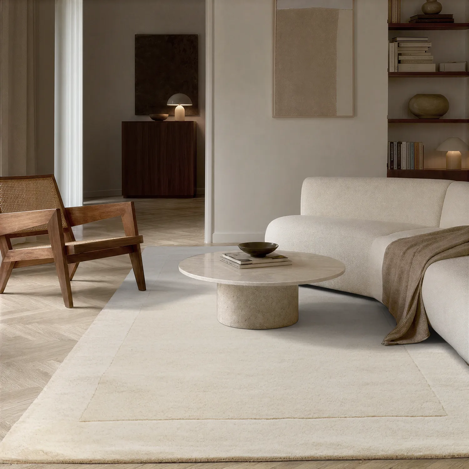 Gyapjúszőnyeg - Gaya Hand Tufted Wool Premium (krém/fehér)