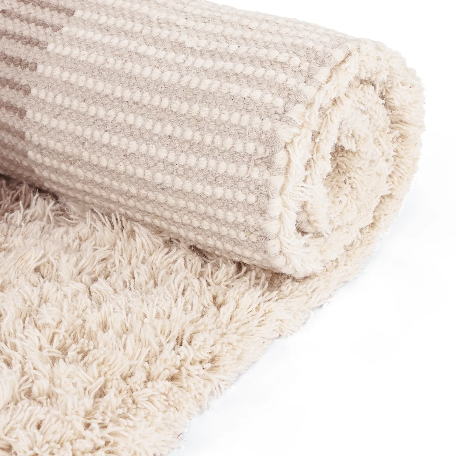 Gyapjúszőnyeg - Khenifra Handknot Wool Premium (taupe/krémszínű)