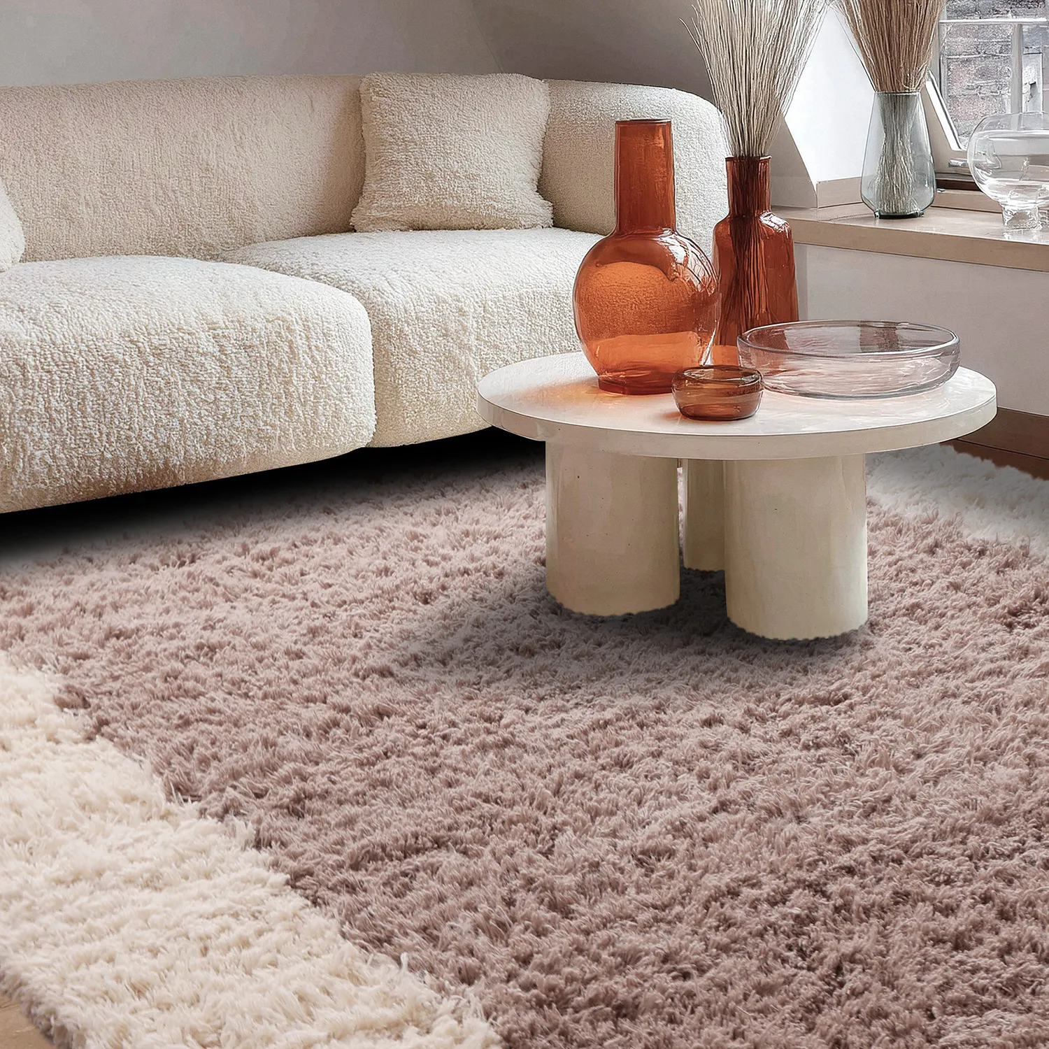 Gyapjúszőnyeg - Khenifra Handknot Wool Premium (taupe/krémszínű)