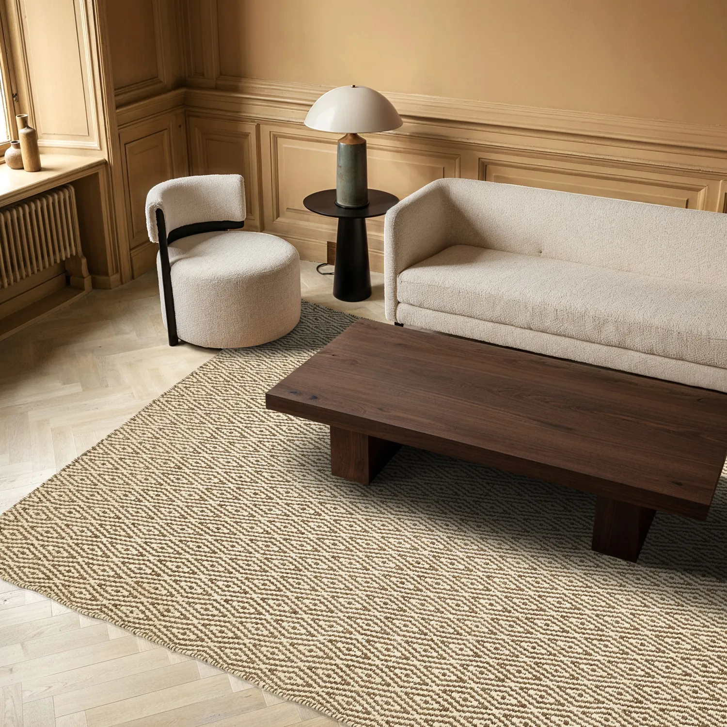 Gyapjúszőnyeg - Monastir (barna/fehér)