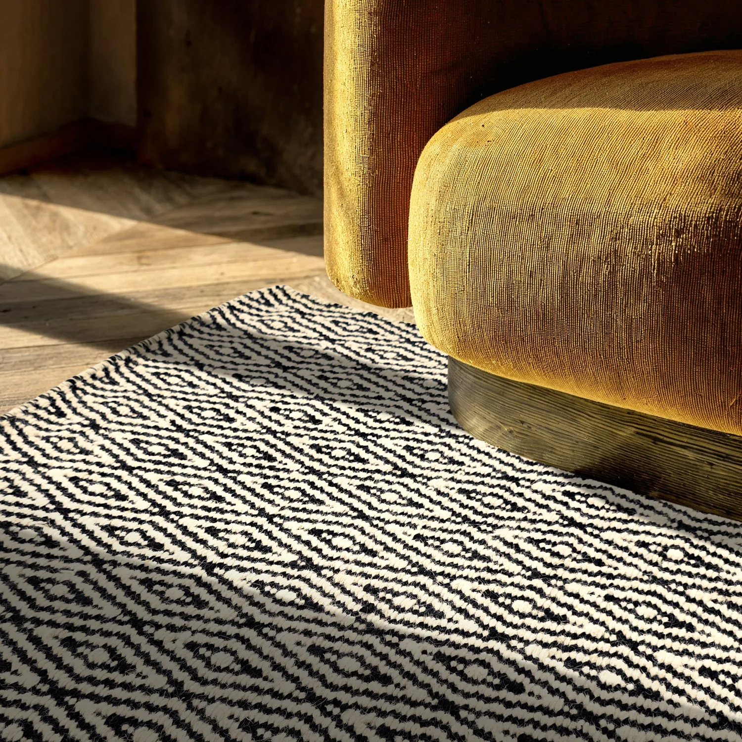 Gyapjúszőnyeg - Monastir (fekete/fehér)