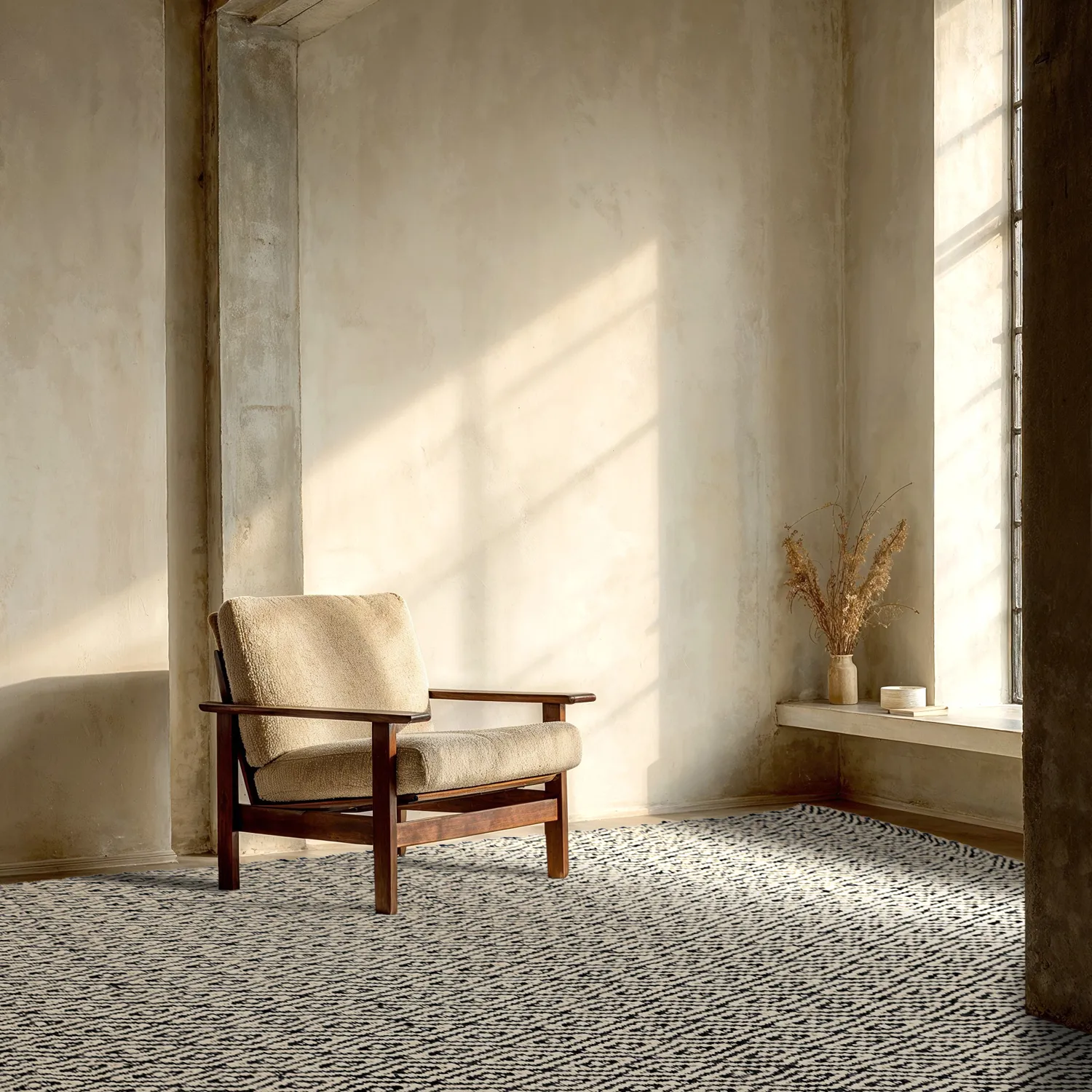 Gyapjúszőnyeg - Monastir (fekete/fehér)