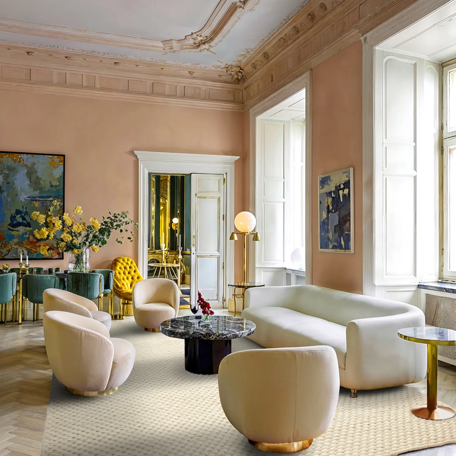 Gyapjúszőnyeg - Ovelia (bézs/fehér)