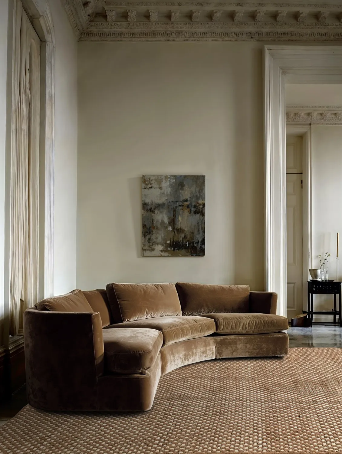 Gyapjúszőnyeg - Ovelia (barna/fehér)