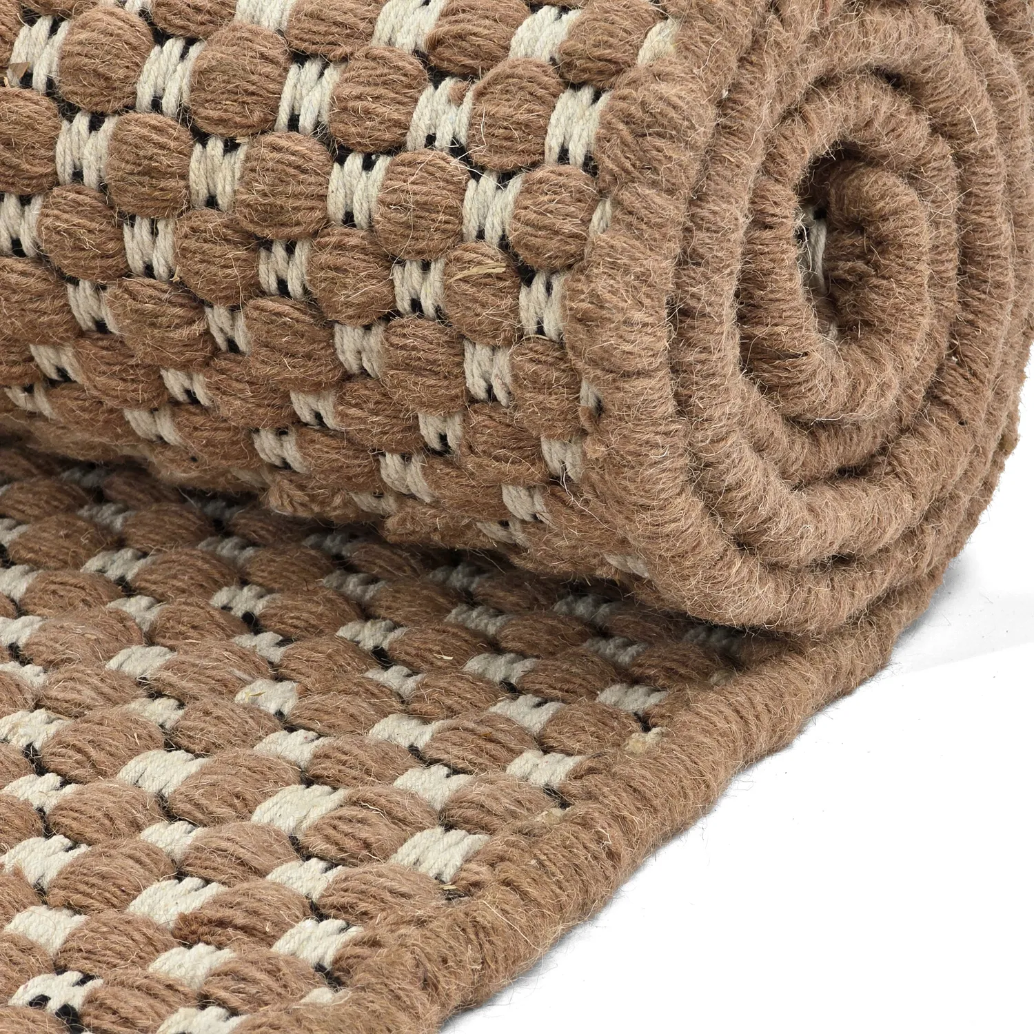 Gyapjúszőnyeg - Ovelia (barna/fehér)