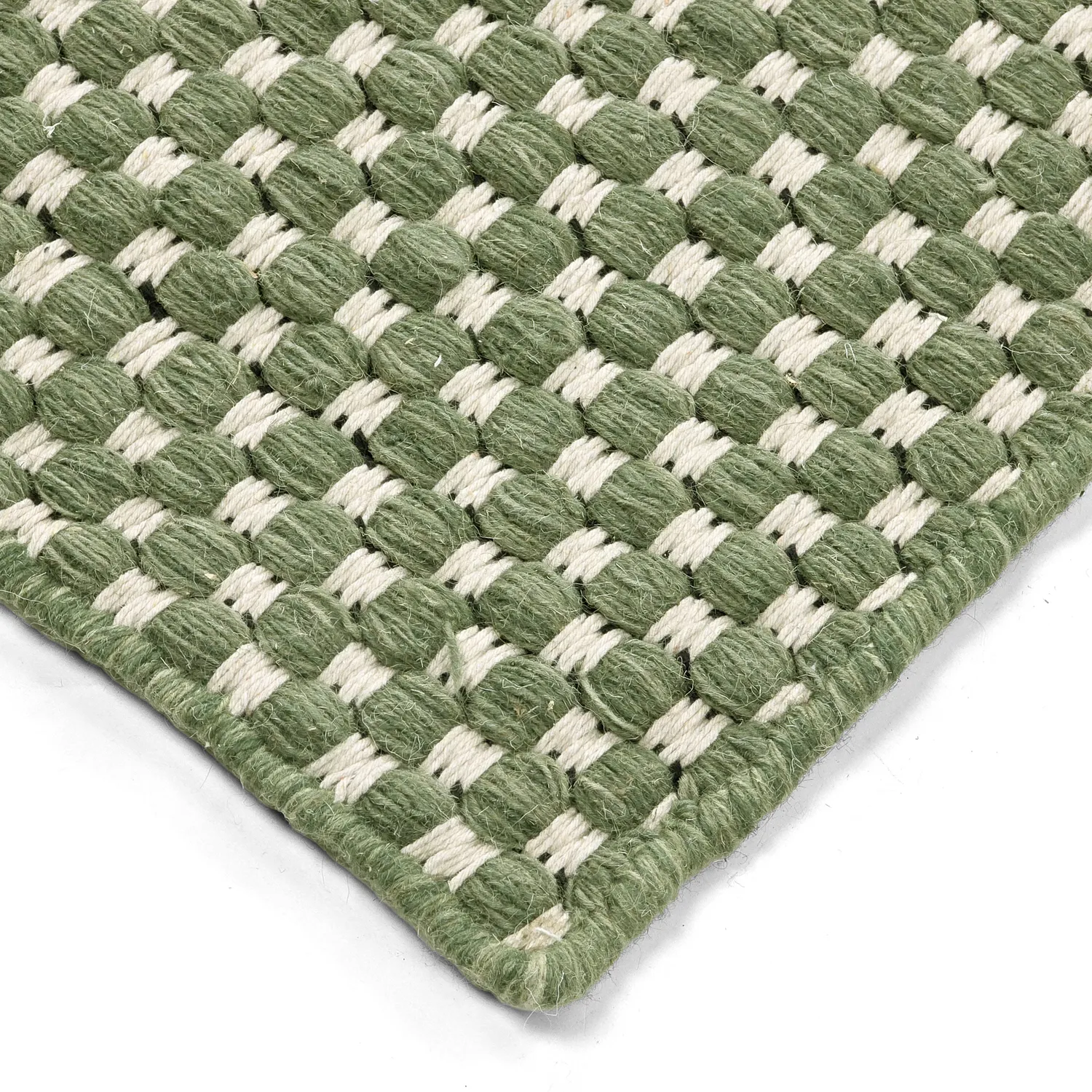 Gyapjúszőnyeg - Ovelia (zöld/fehér)