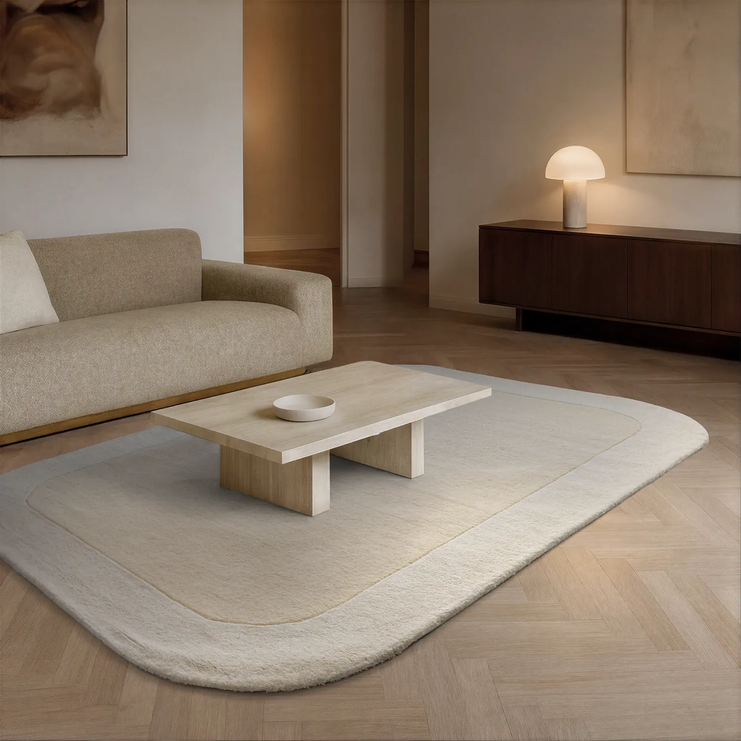 Gyapjúszőnyeg - Puri Hand Tufted Wool Premium (krém/fehér)