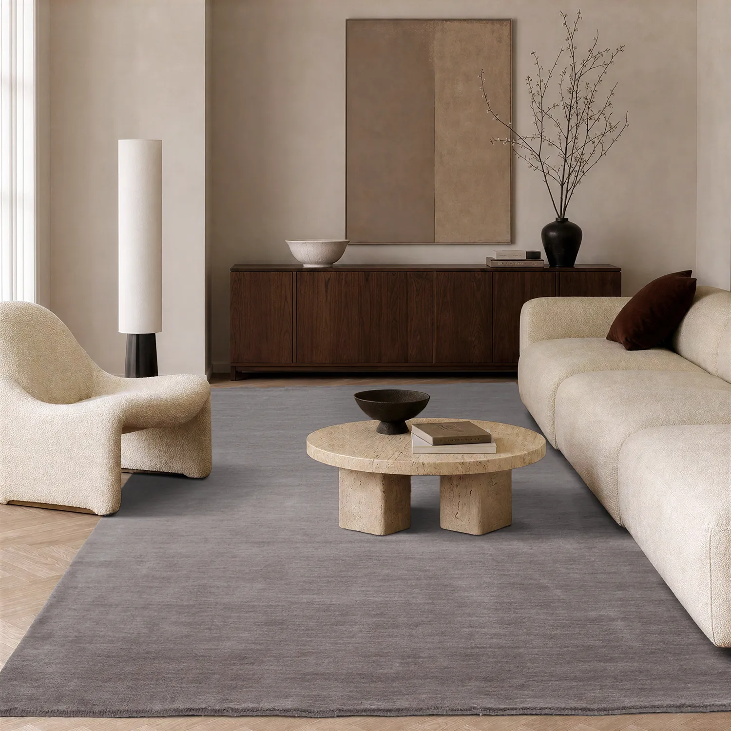 Gyapjúszőnyeg - Rozel Handloom Wool Premium (világos taupe)