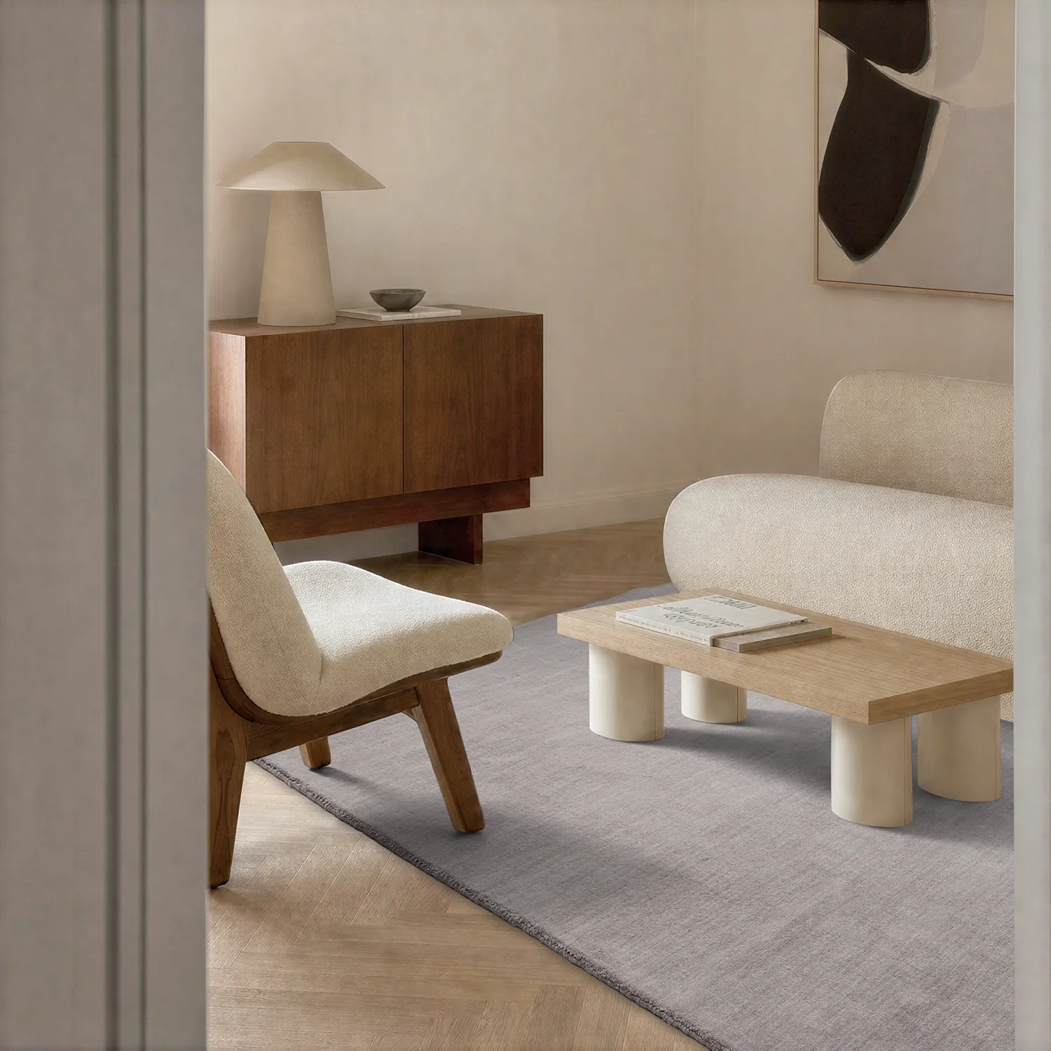 Gyapjúszőnyeg - Rozel Handloom Wool Premium (világos taupe)
