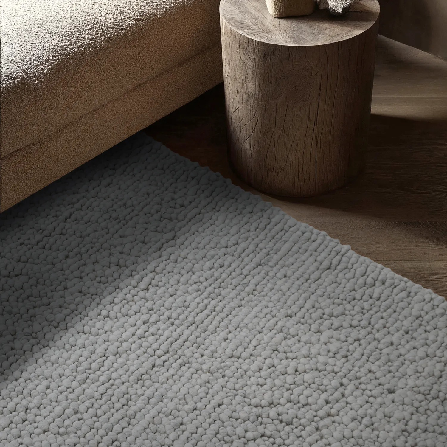 Gyapjúszőnyeg - Sala Irregular Wool Bubble (világos szürke melanzs)