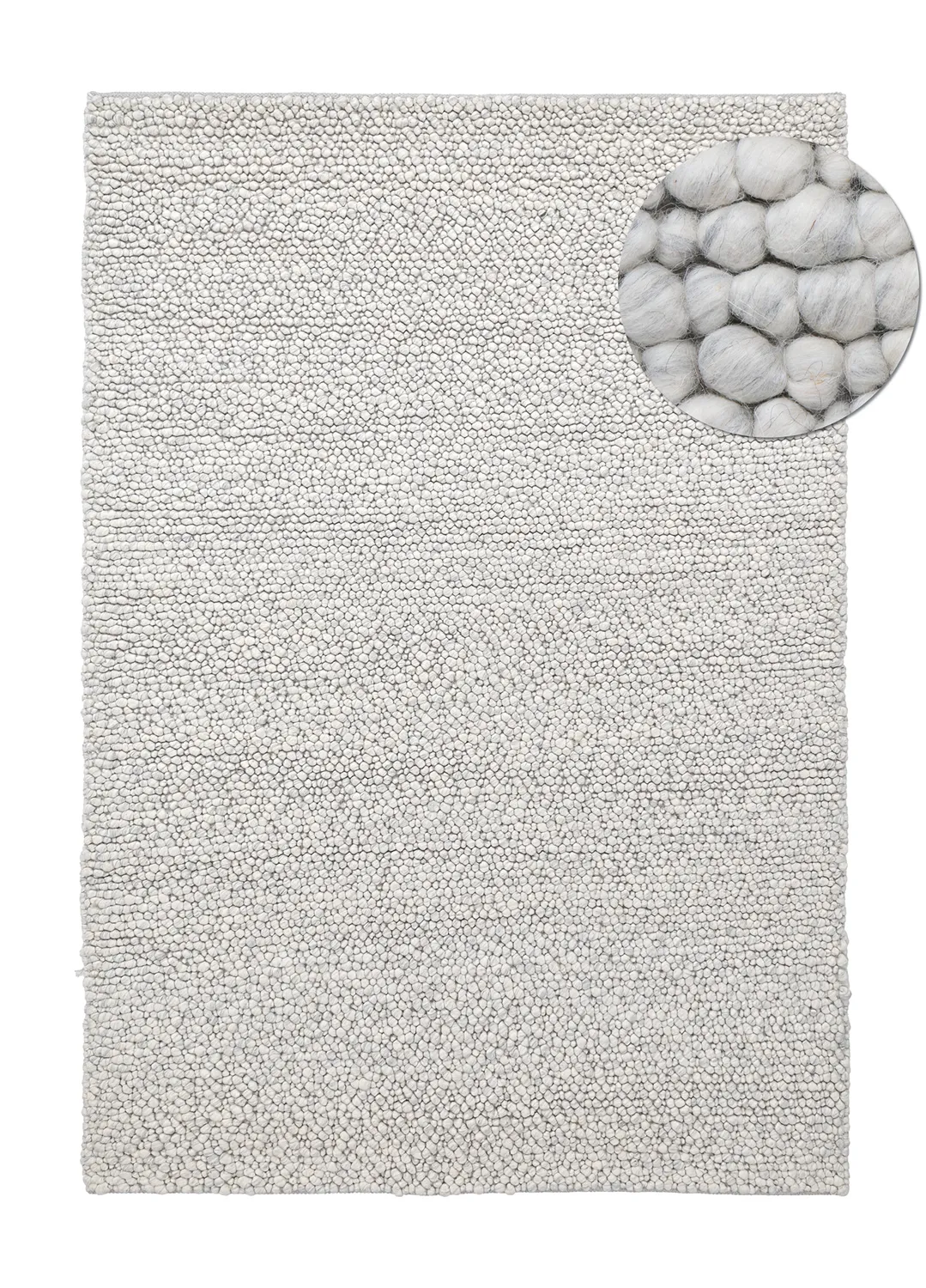 Gyapjúszőnyeg - Sala Irregular Wool Bubble (világos szürke melanzs)