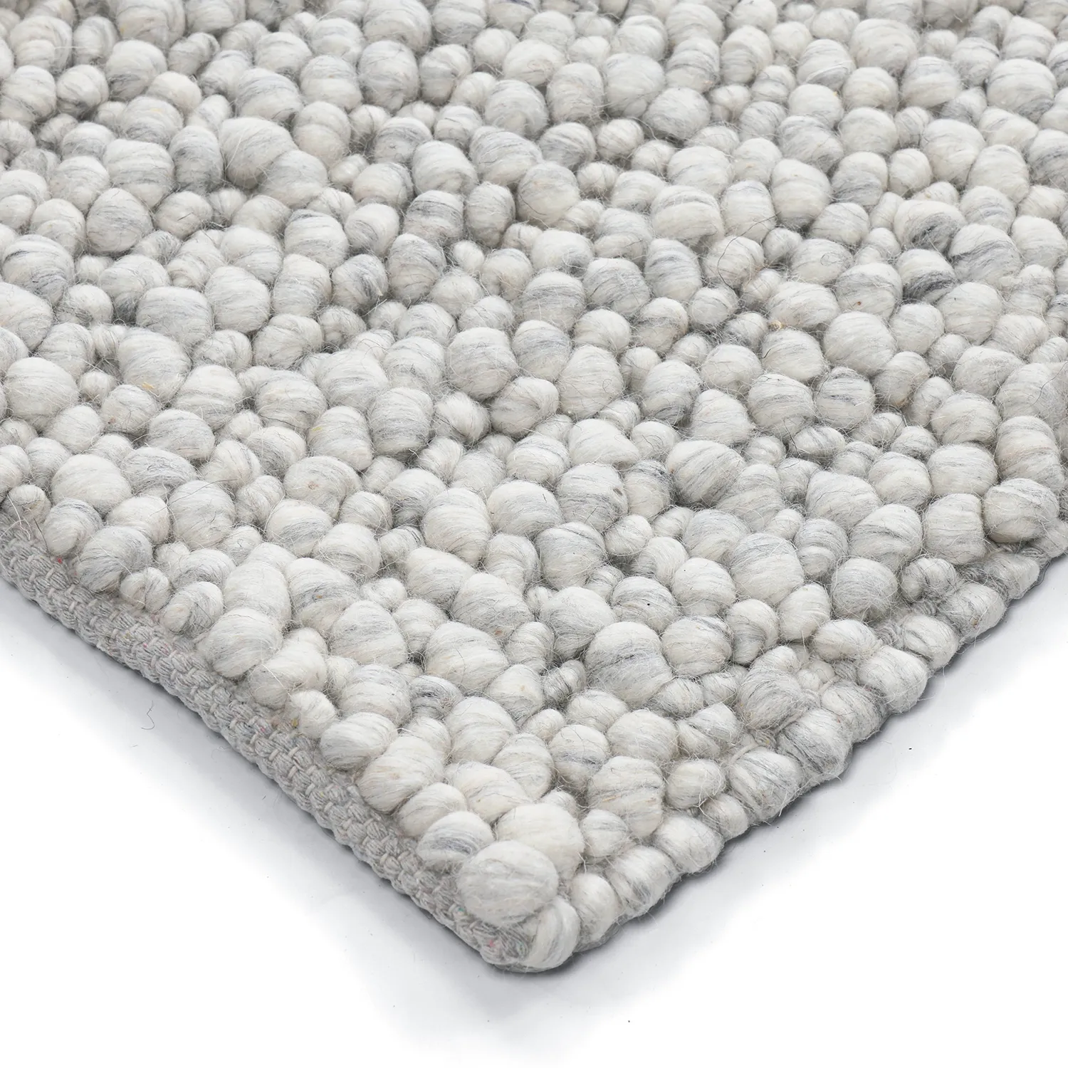 Gyapjúszőnyeg - Sala Irregular Wool Bubble (világos szürke melanzs)
