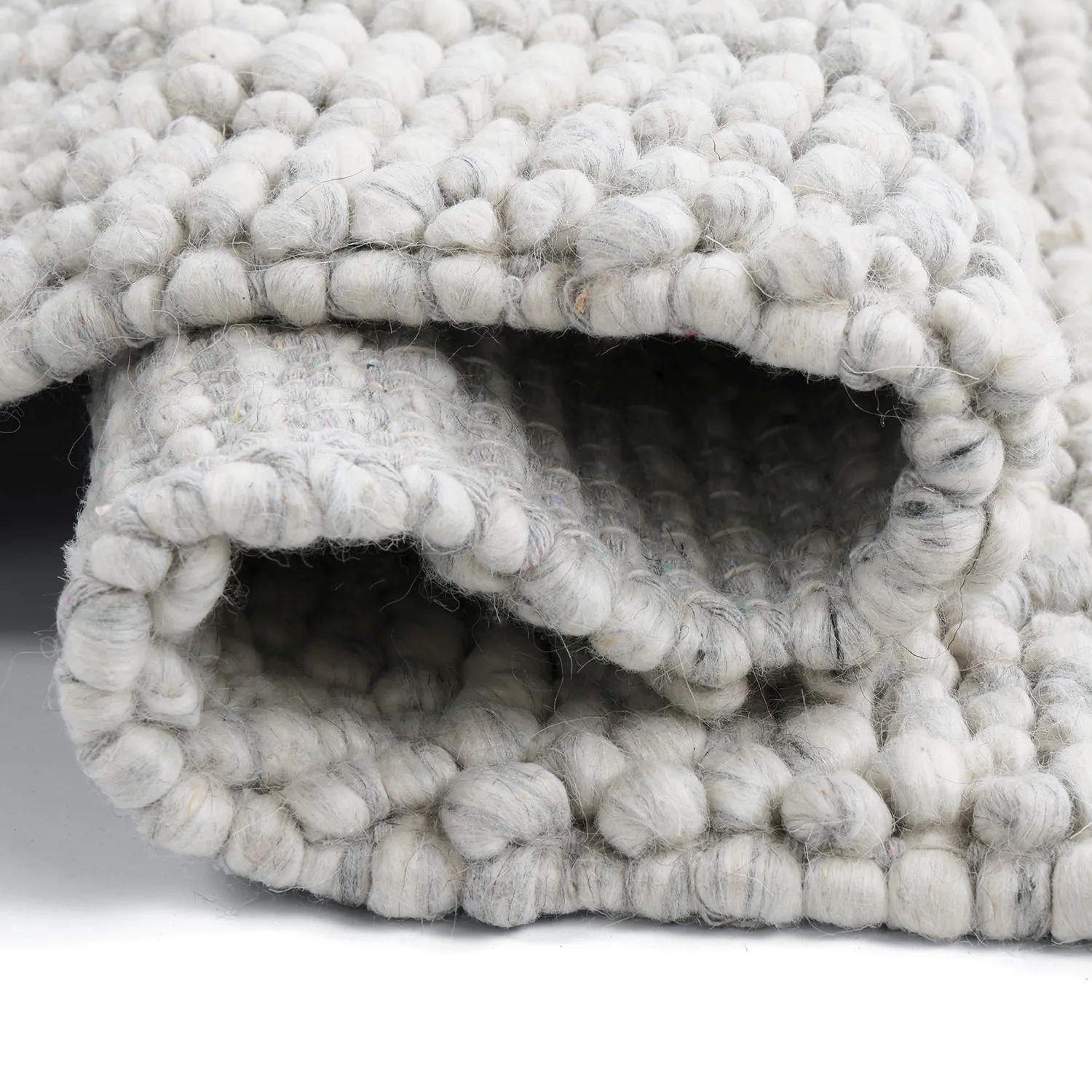Gyapjúszőnyeg - Sala Irregular Wool Bubble (világos szürke melanzs)