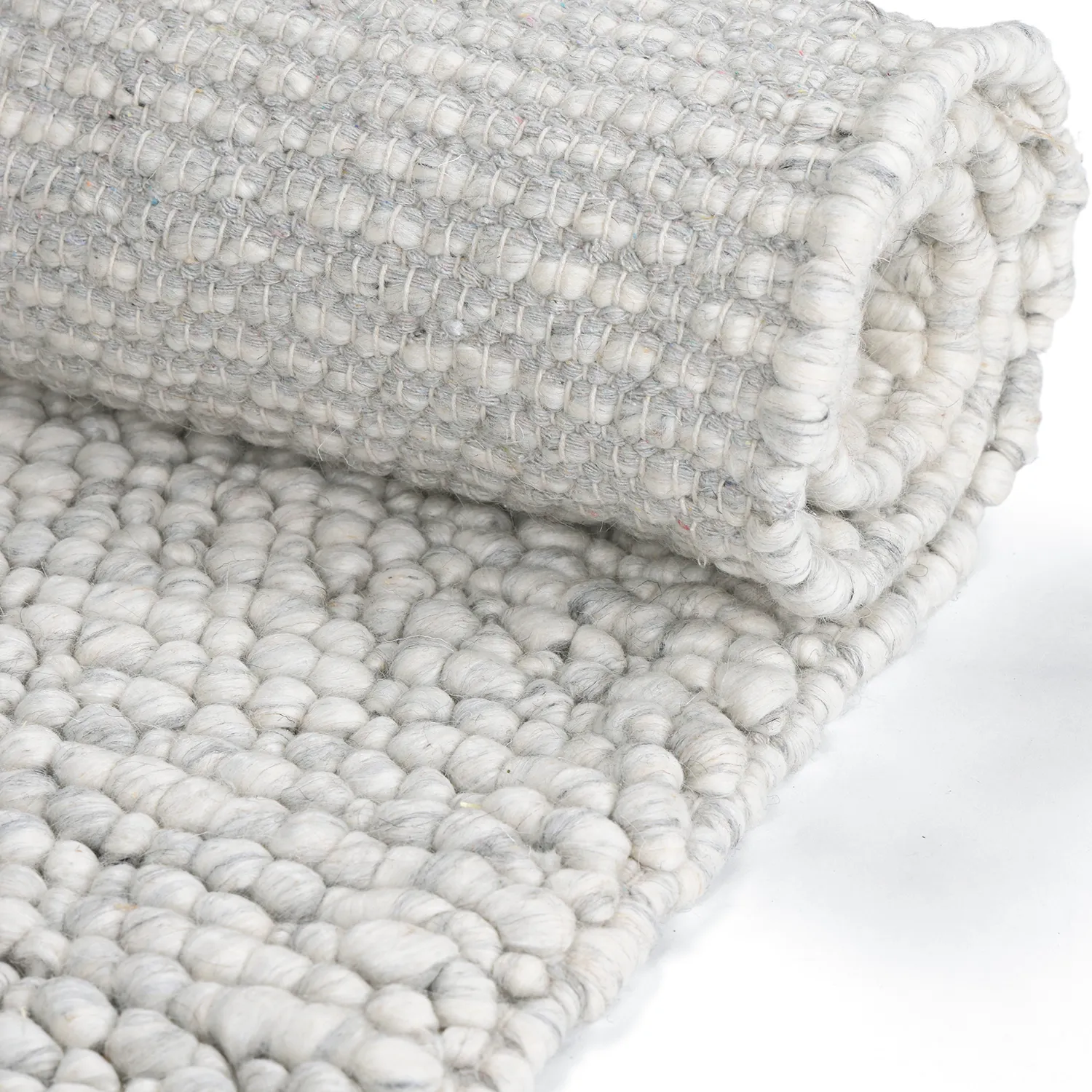 Gyapjúszőnyeg - Sala Irregular Wool Bubble (világos szürke melanzs)