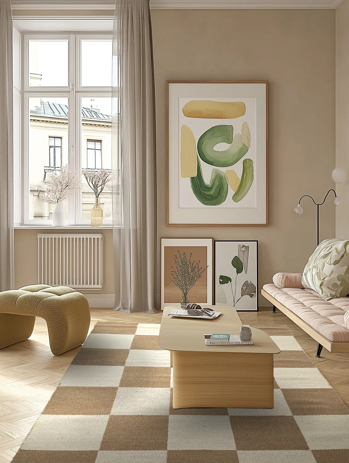 Gyapjúszőnyeg - Scacco (barna/bézs)