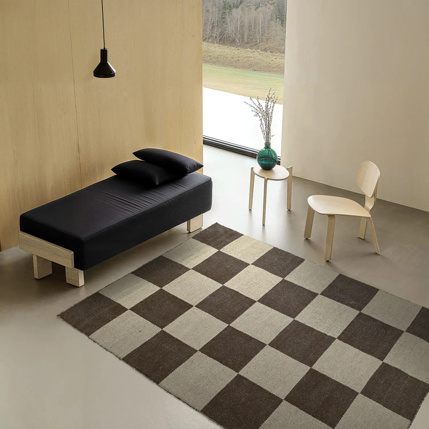 Gyapjúszőnyeg - Scacco (fekete/bézs)