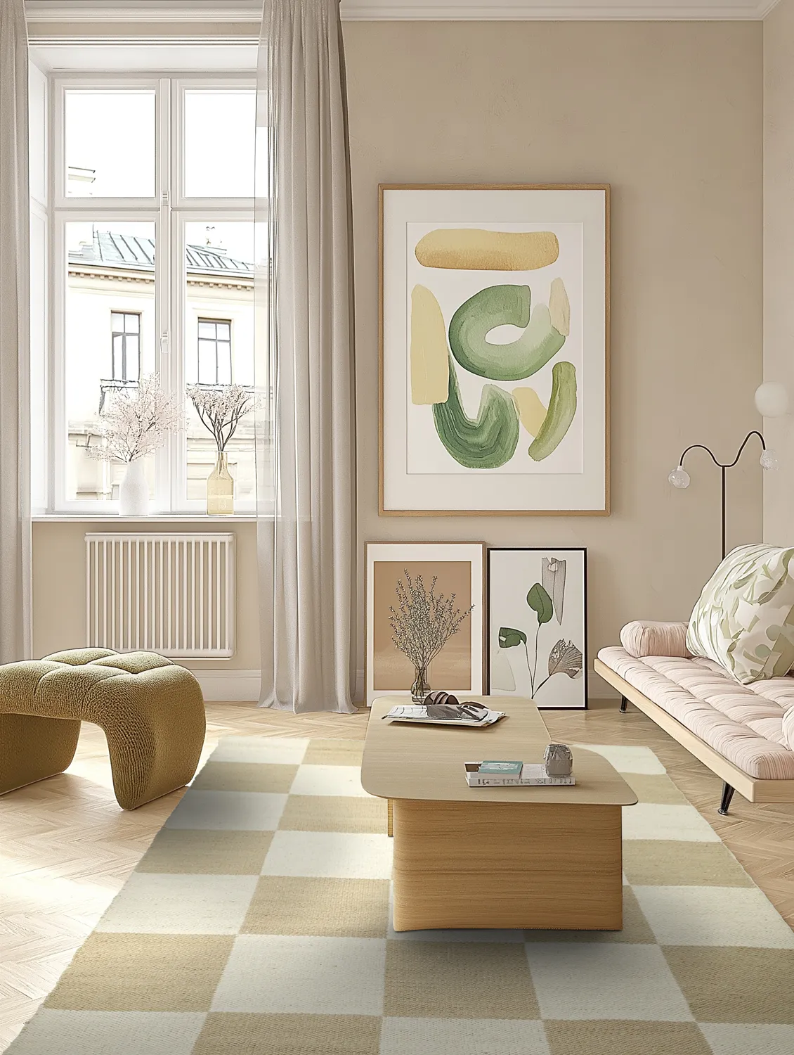 Gyapjúszőnyeg - Scacco (fehér/bézs)