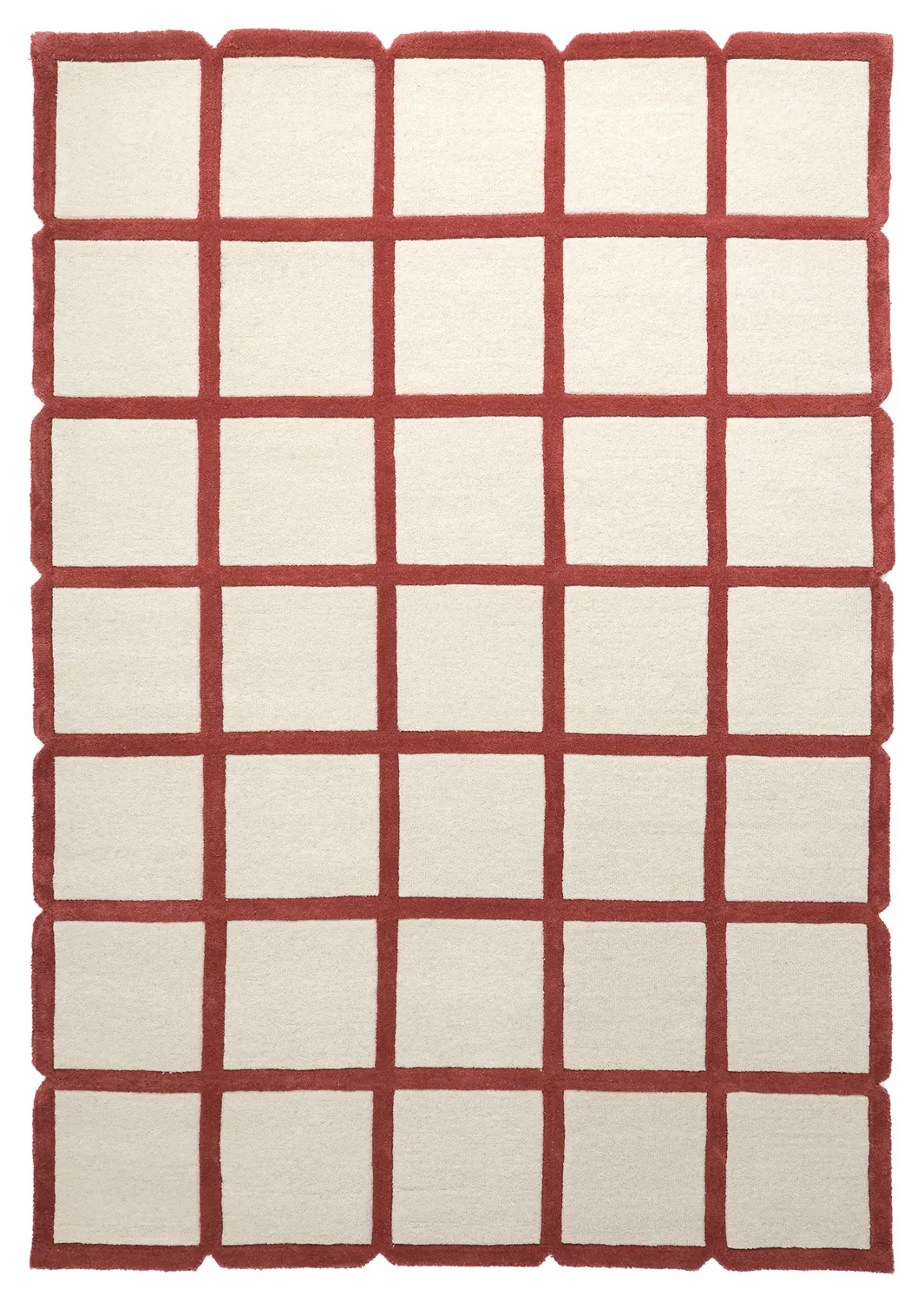 Gyapjúszőnyeg - Syl Hand Tufted Wool Premium (piros/fehér)