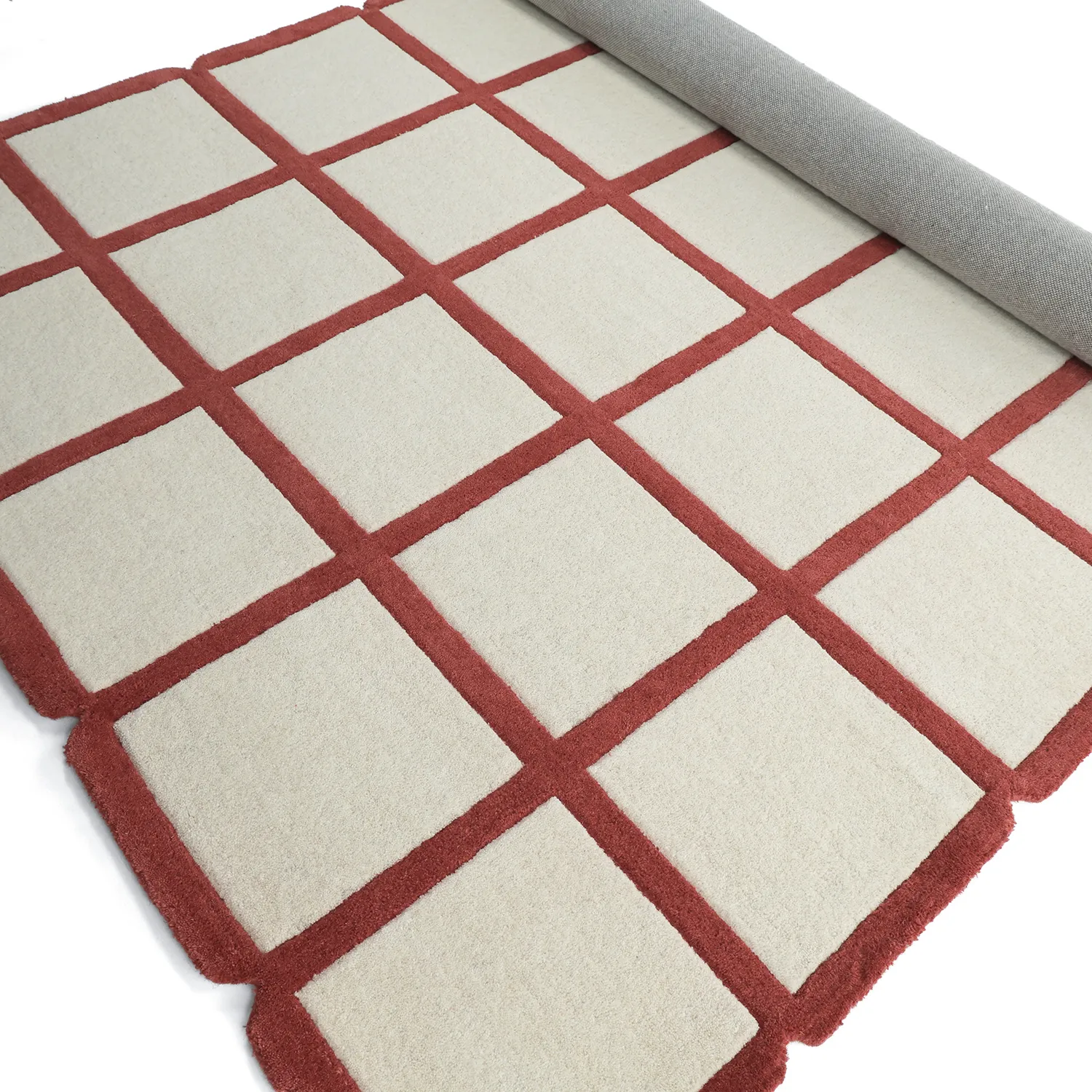 Gyapjúszőnyeg - Syl Hand Tufted Wool Premium (piros/fehér)