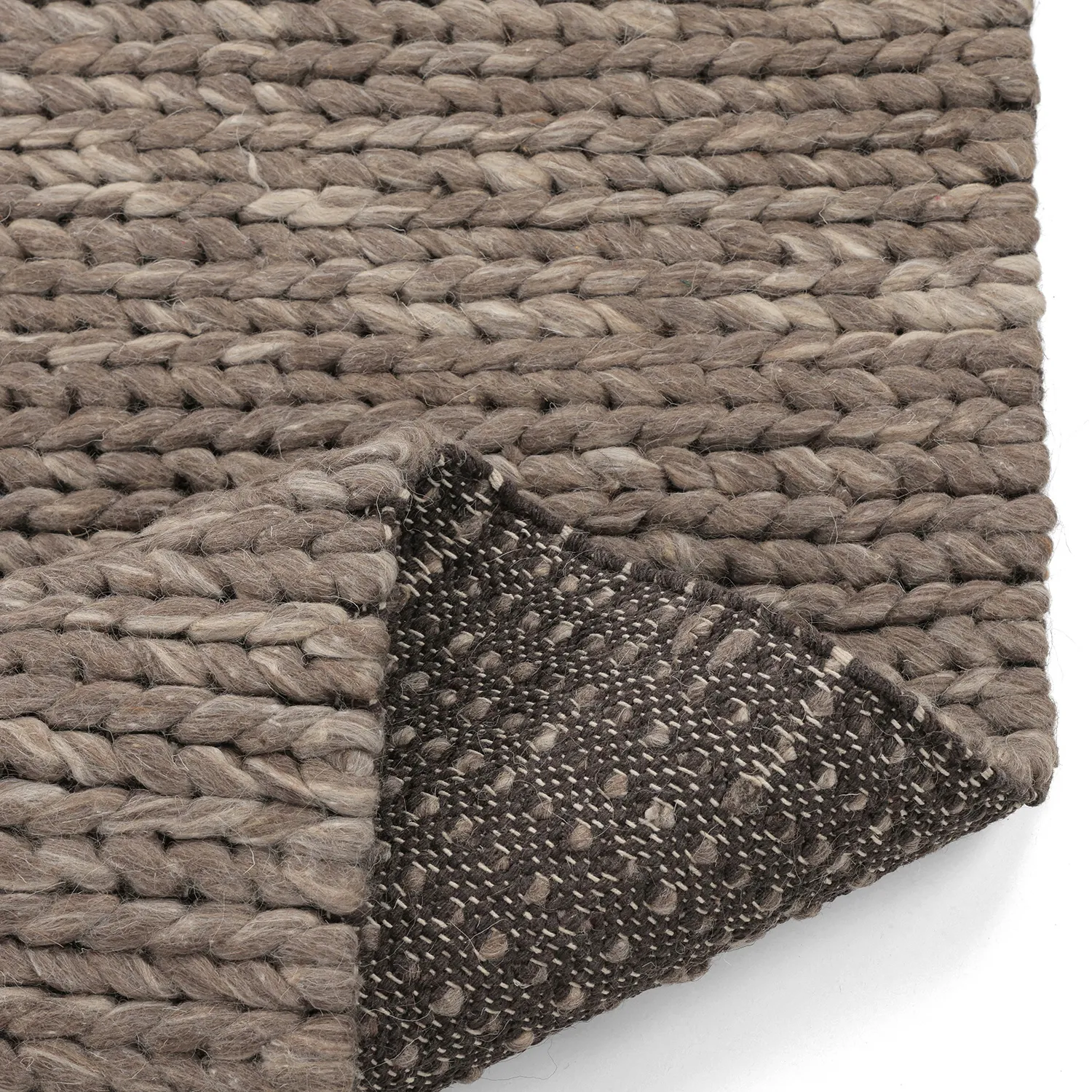 Gyapjúszőnyeg - Talvia Braided Wool (barna/bézs)