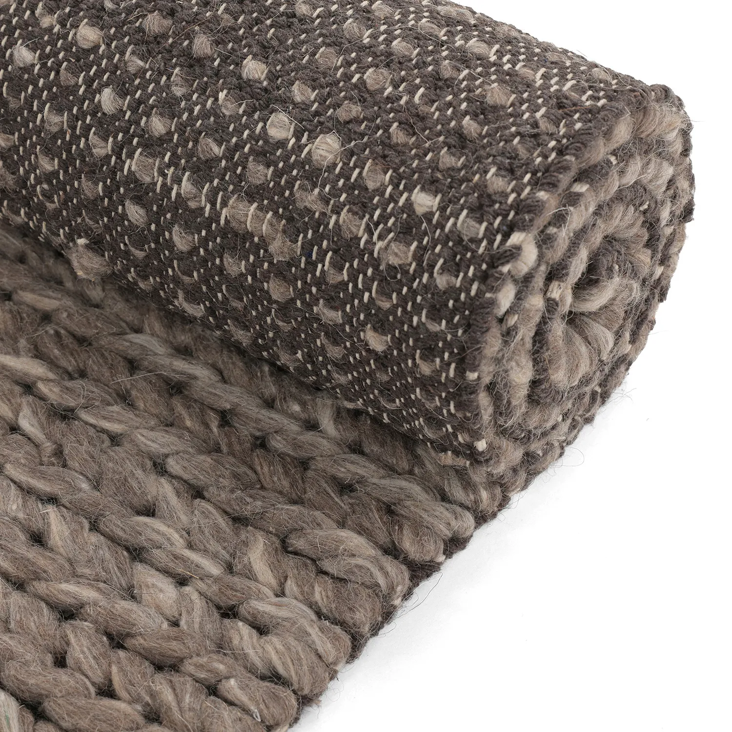 Gyapjúszőnyeg - Talvia Braided Wool (barna/bézs)