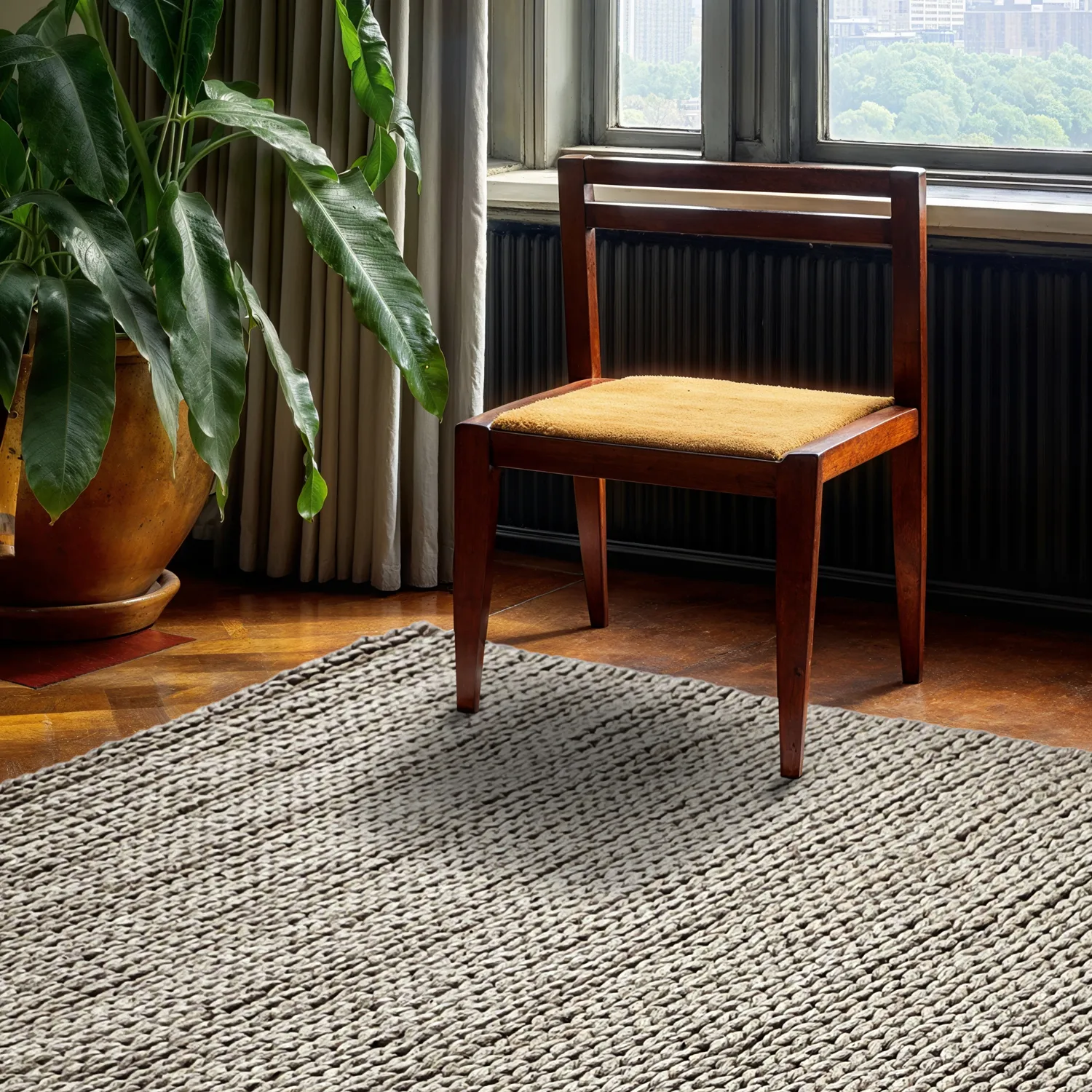 Gyapjúszőnyeg - Talvia Braided Wool (szürke)