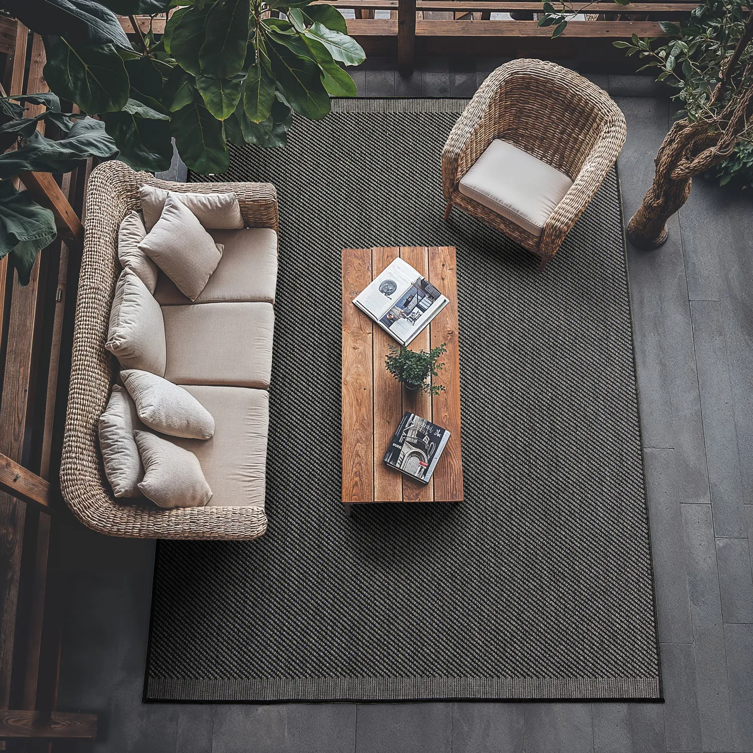 Beltéri és kültéri szőnyeg - Bennett (fekete)