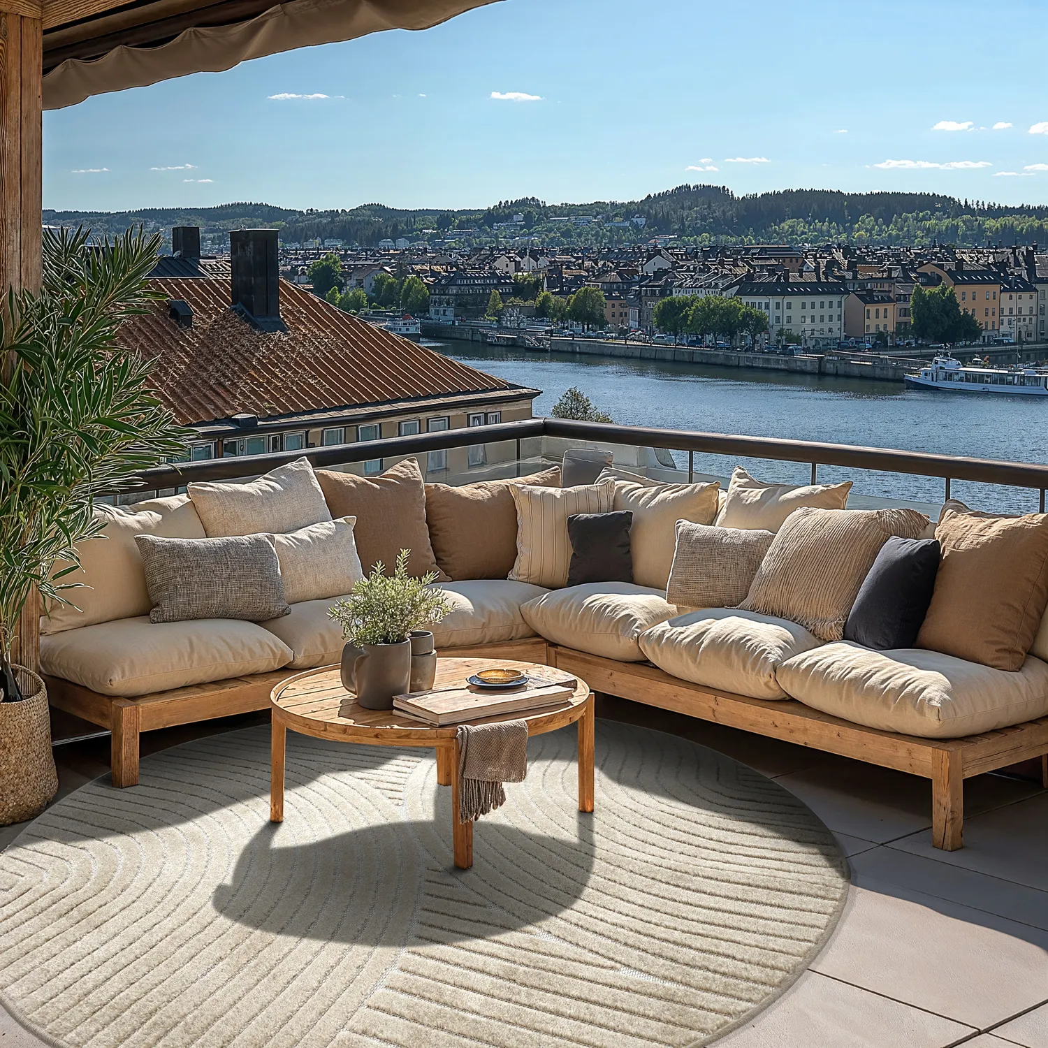 Kerek szőnyeg - Indoor/Outdoor Devon (bézs)