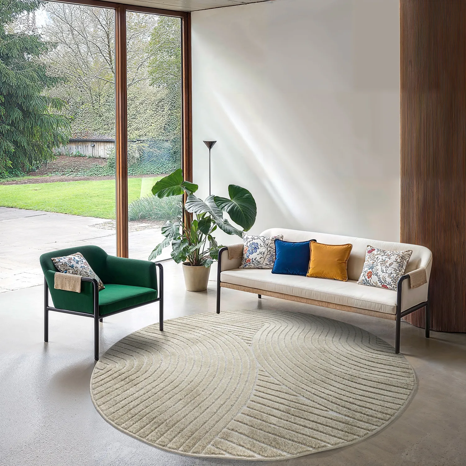 Kerek szőnyeg - Indoor/Outdoor Devon (bézs)